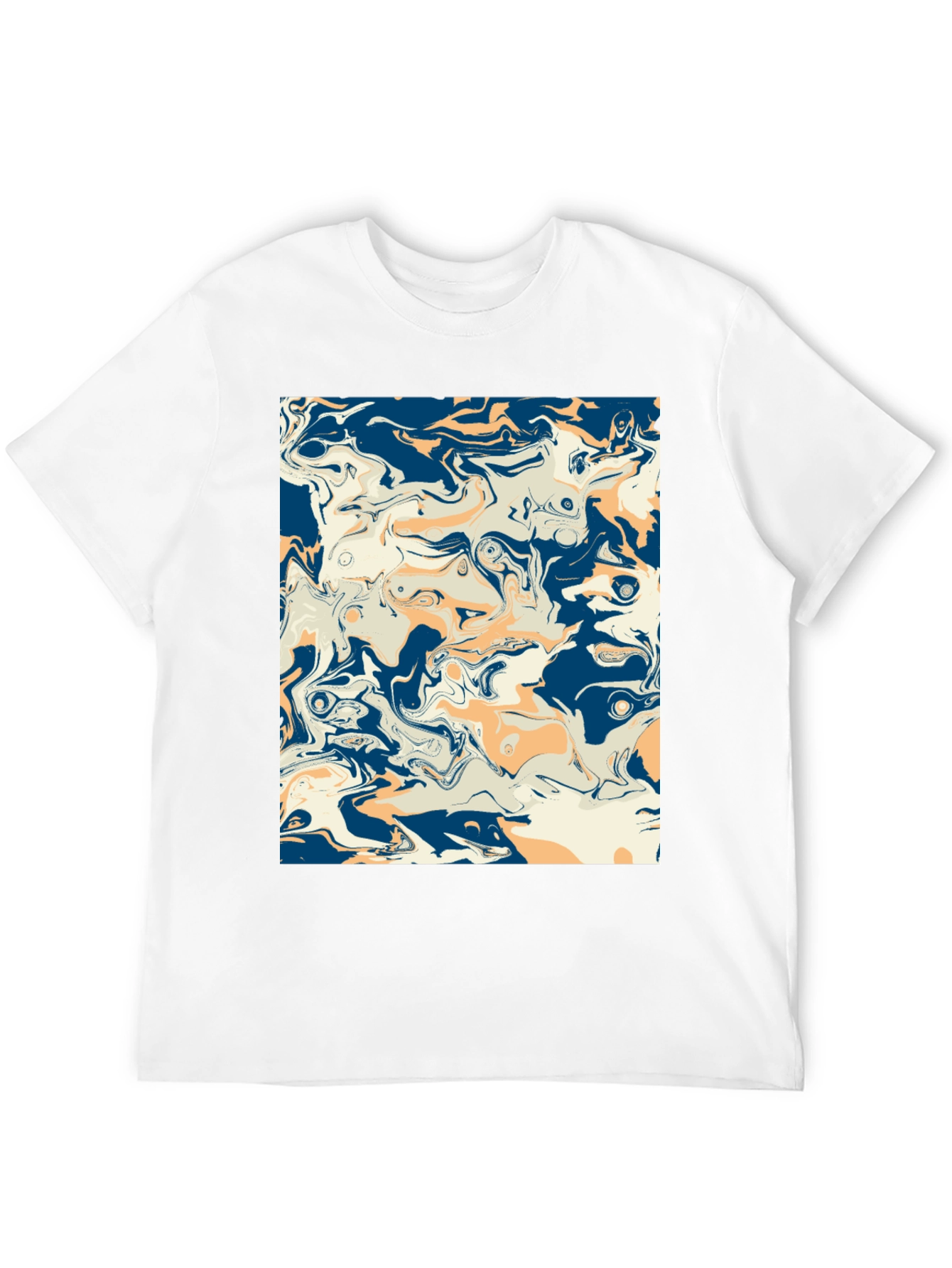 Black Abstract Swirl Graphic Tee - Stylish Men's Black T-Shirt view 12