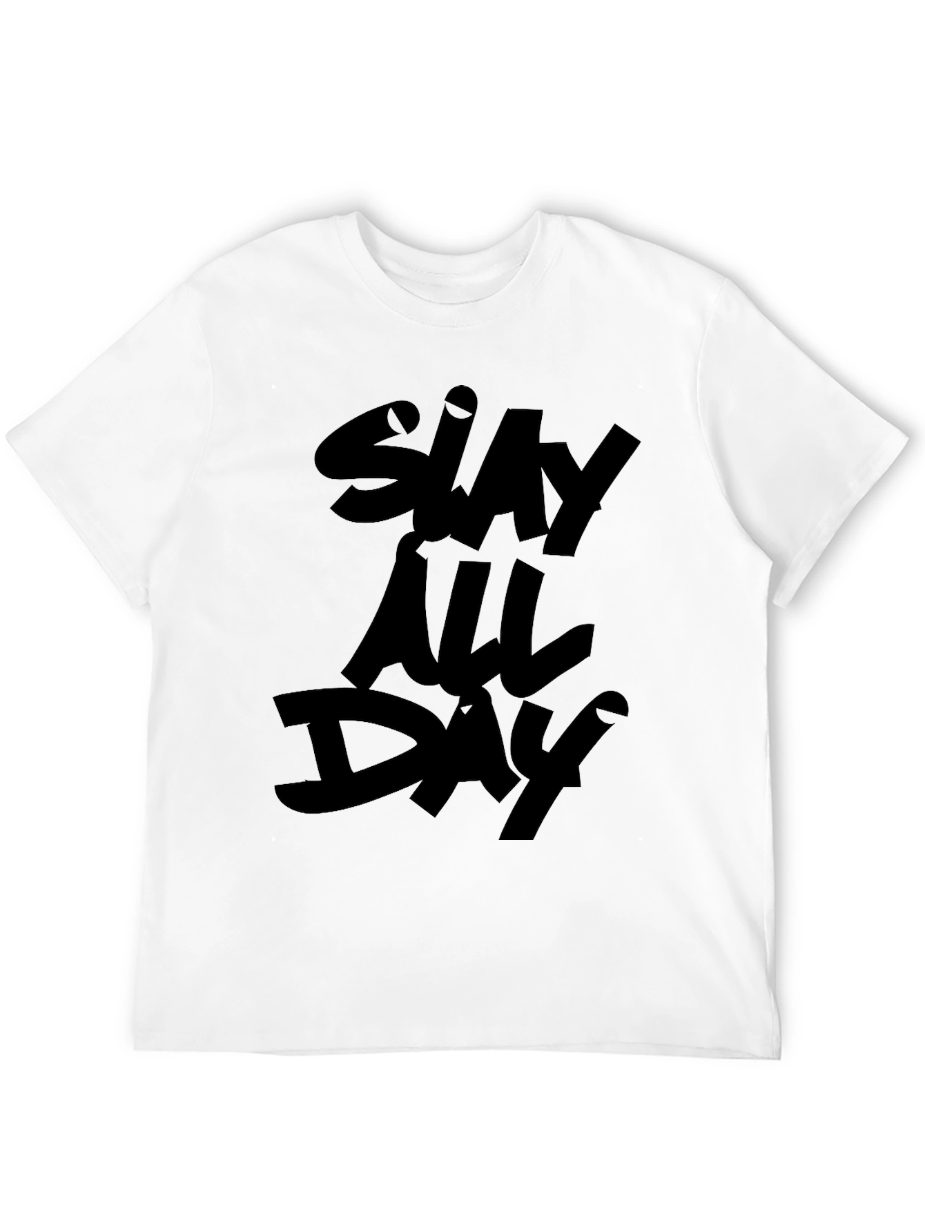 Black Slay All Day Black Graphic Tee view 12