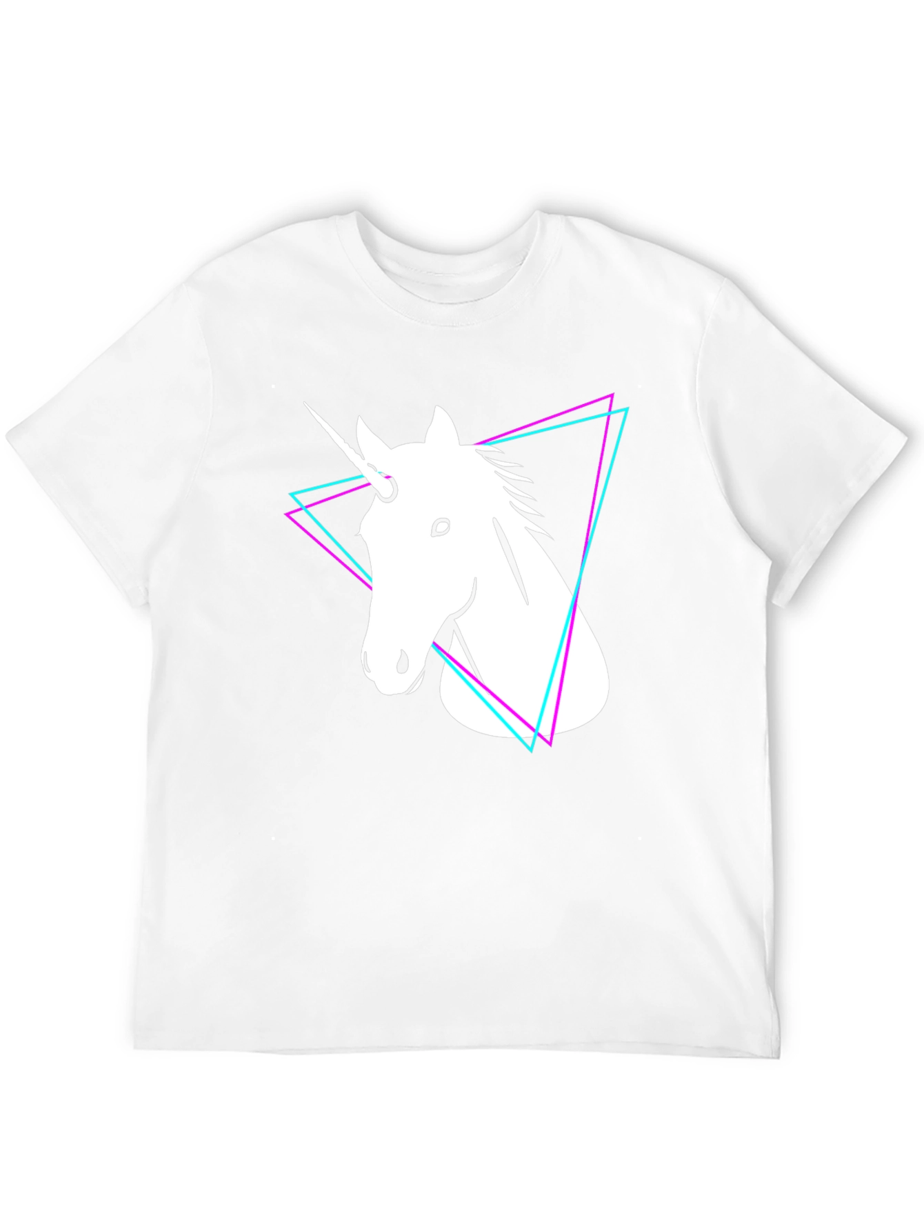 Black Unicorn Triangle Graphic Tee - Black Cotton T-Shirt view 12