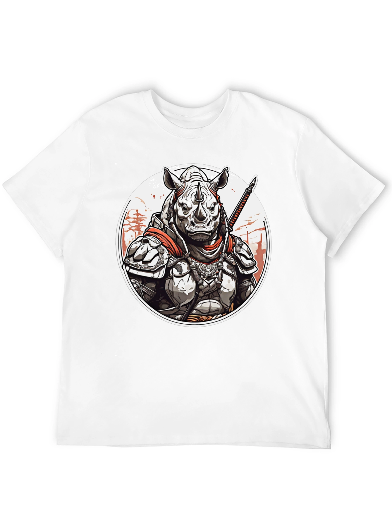 Black Armored Rhino Warrior Graphic Tee view 12