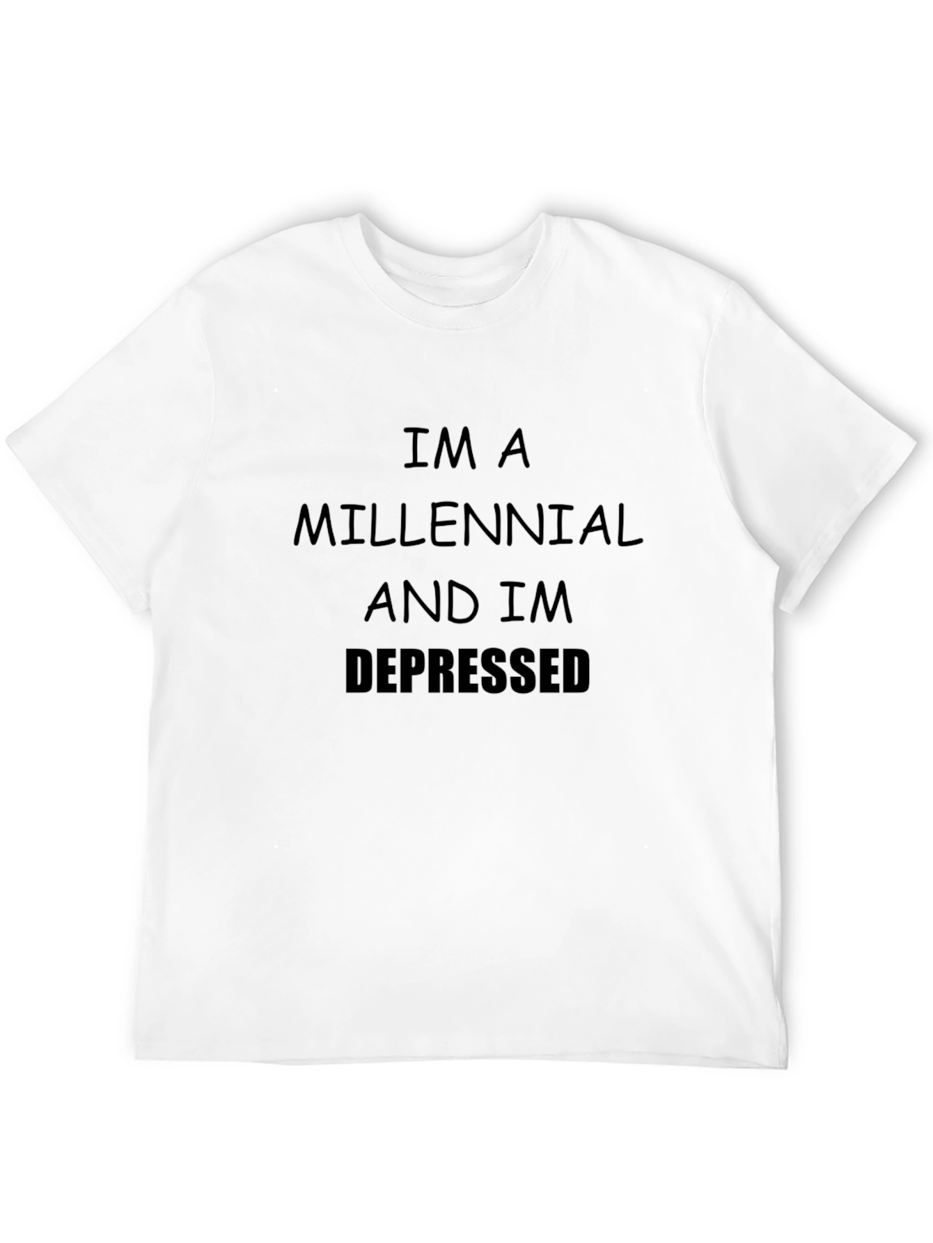 Black Millennial Depressed Black T-Shirt view 12