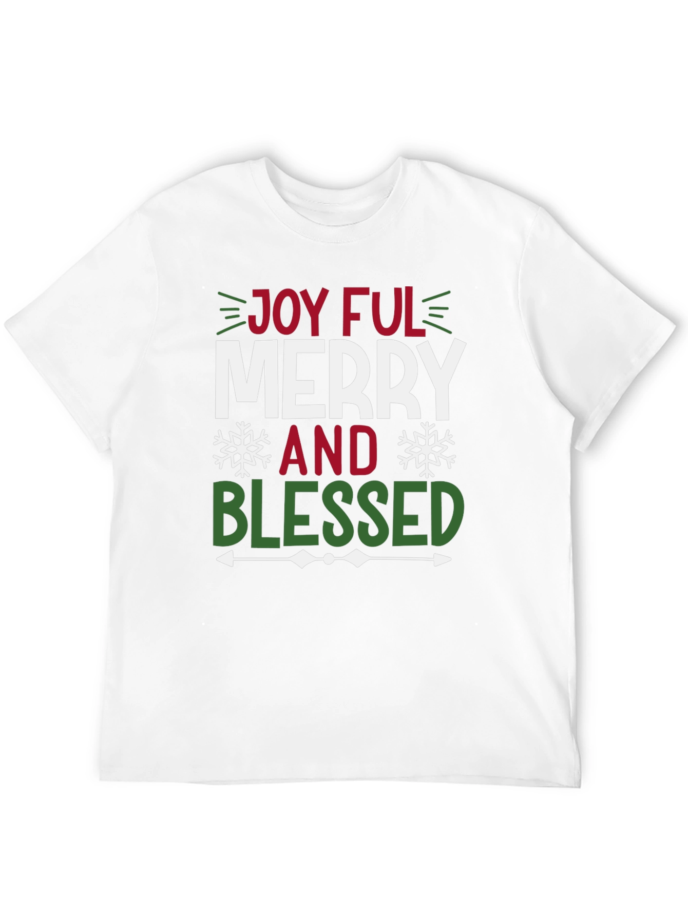Black Joyful Merry and Blessed Graphic Tee Shirt view 12