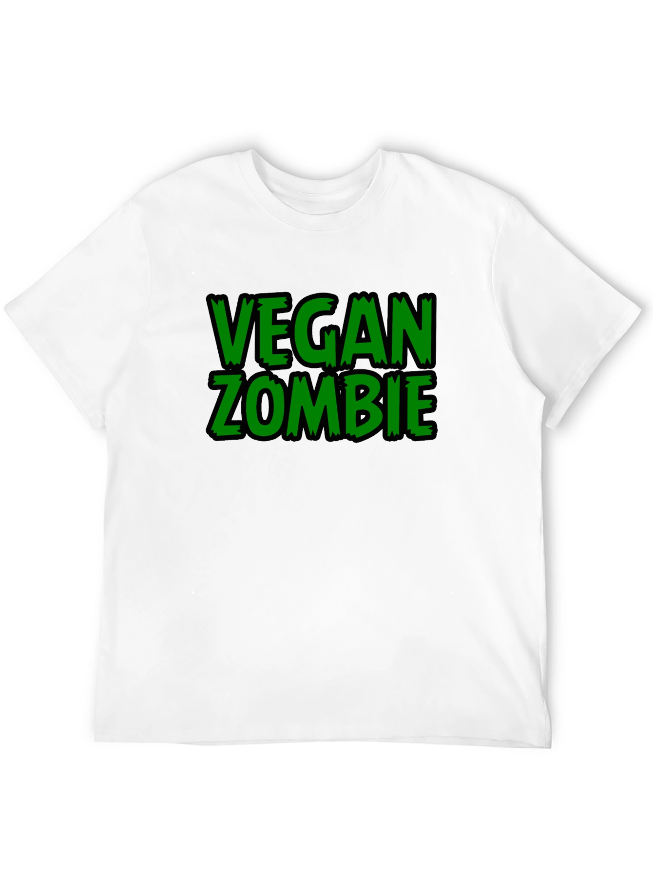 Black Vegan Zombie Black Graphic T-Shirt view 12