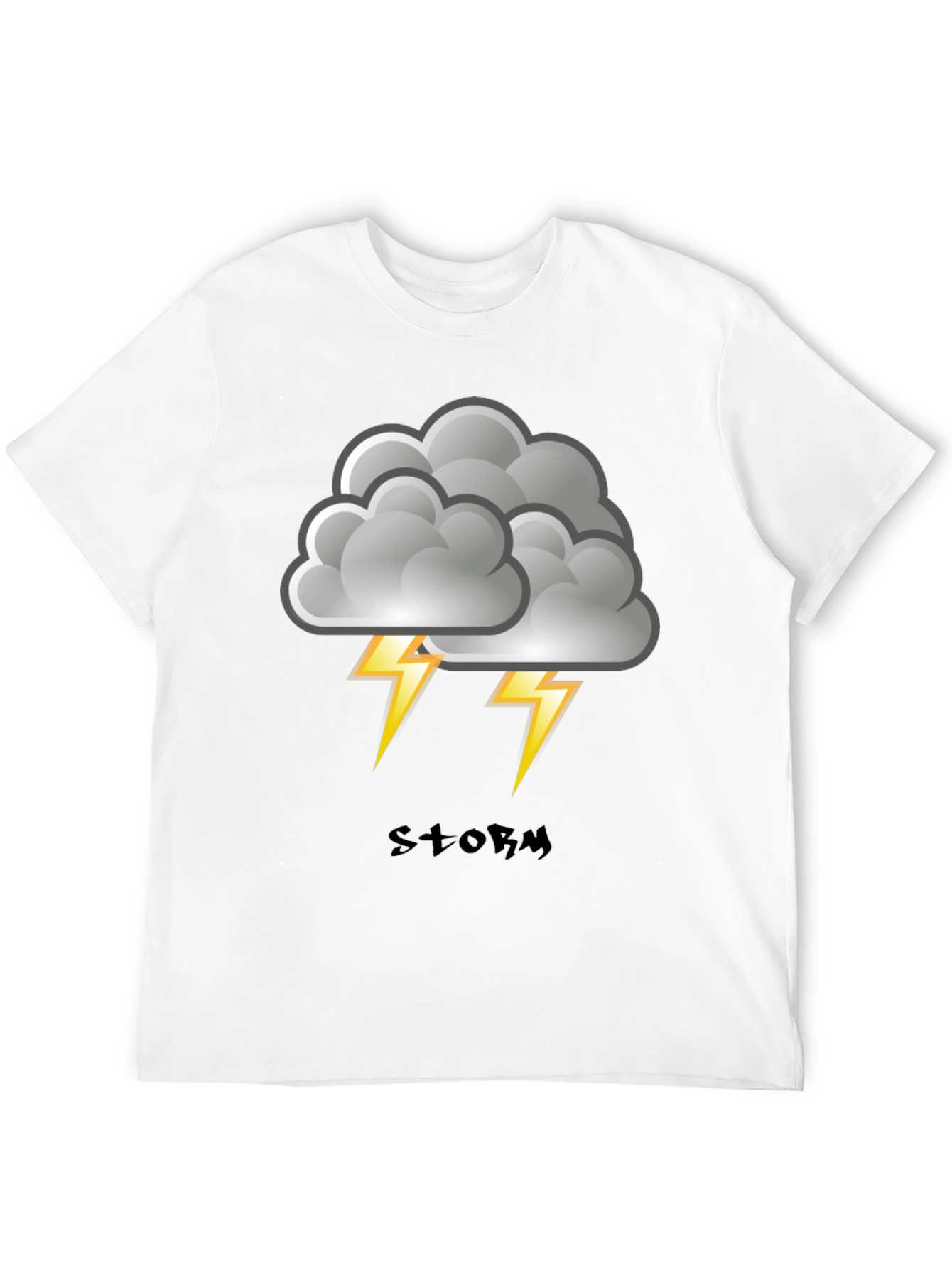 Black Storm Cloud Graphic Print Men's T-Shirt view 12