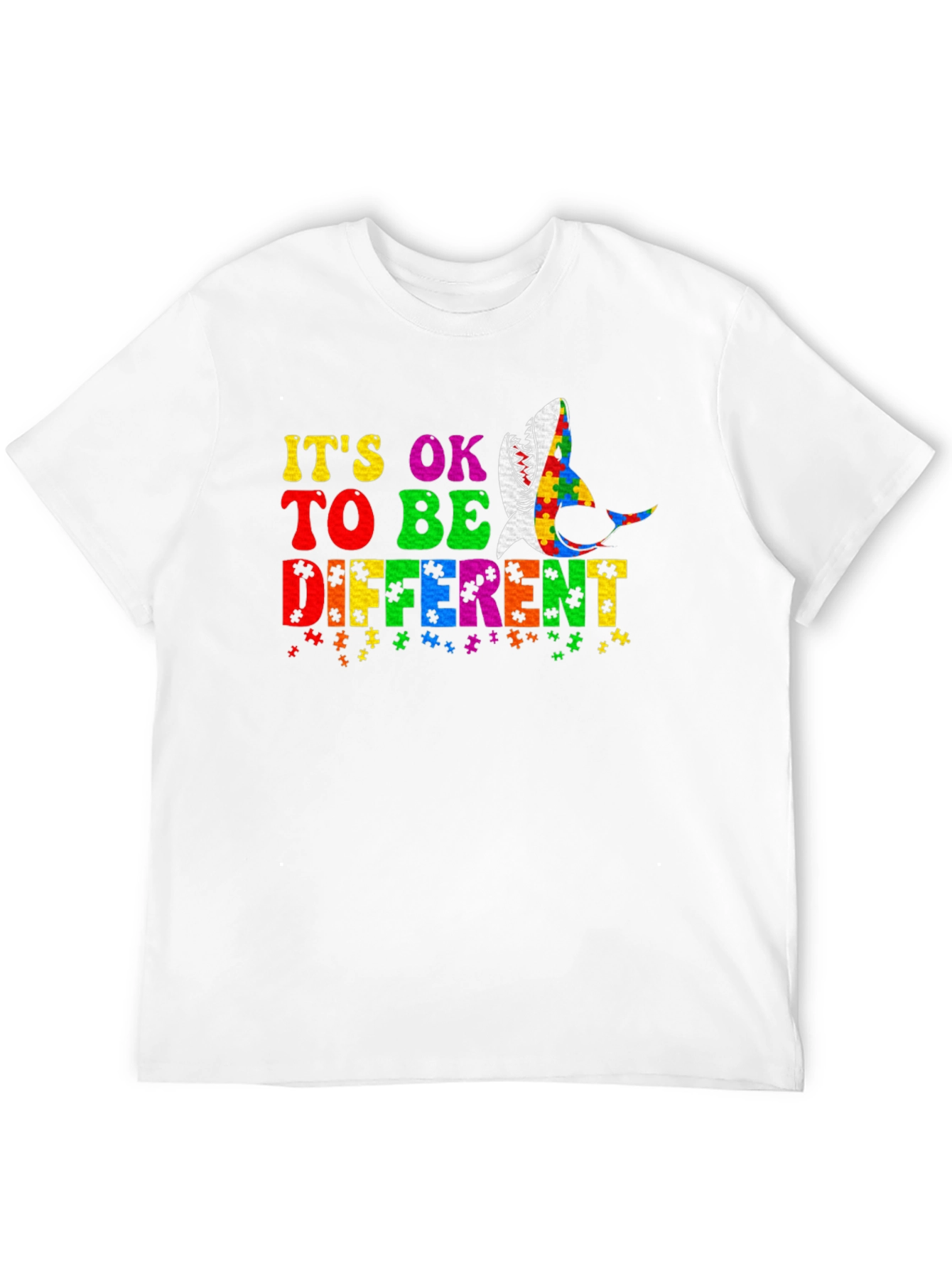 Black Autism Awareness Shark T-Shirt - It's OK To Be Different! view 12