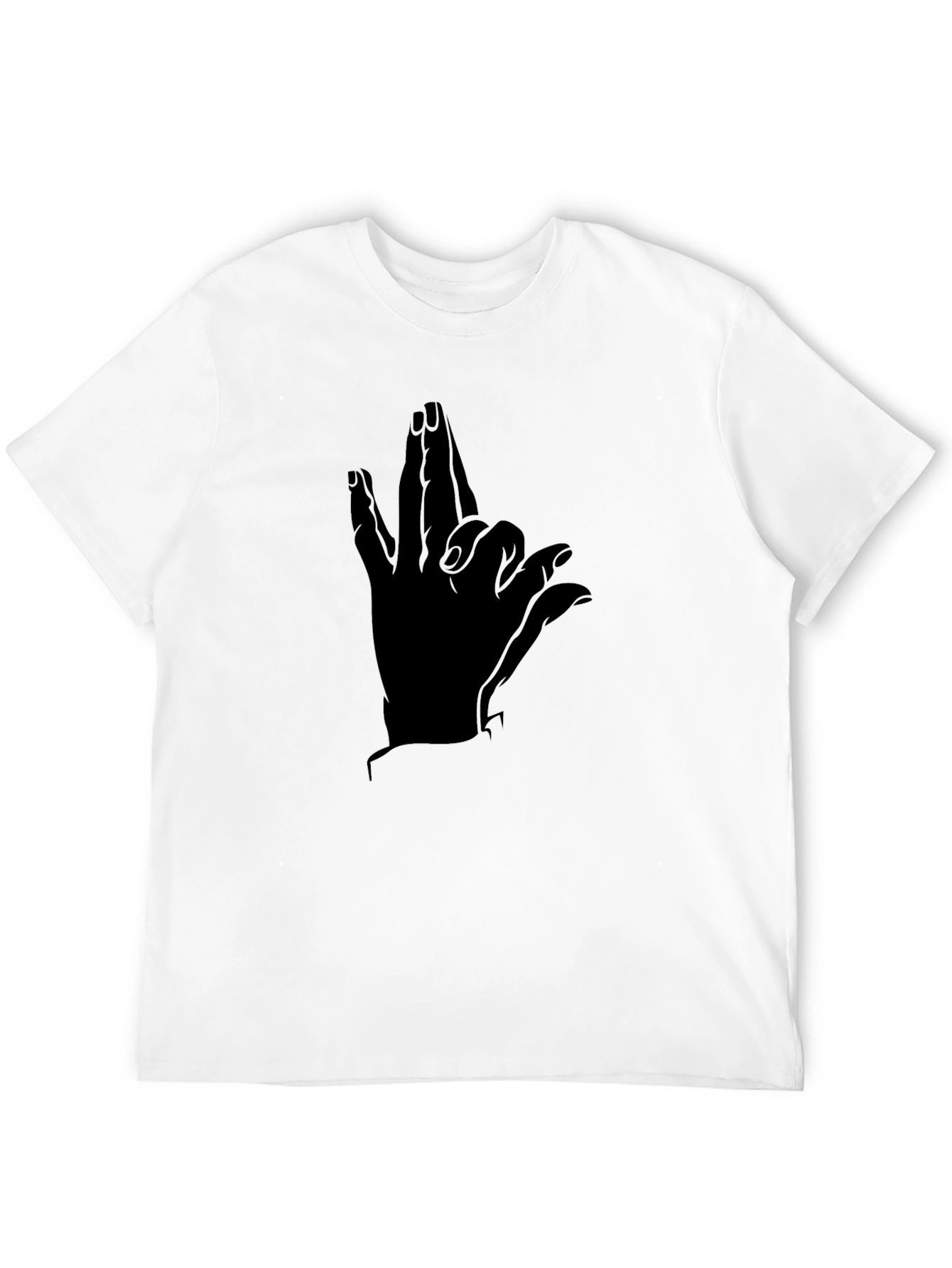 Black Men's Black Graphic Tee - Hand Design view 12