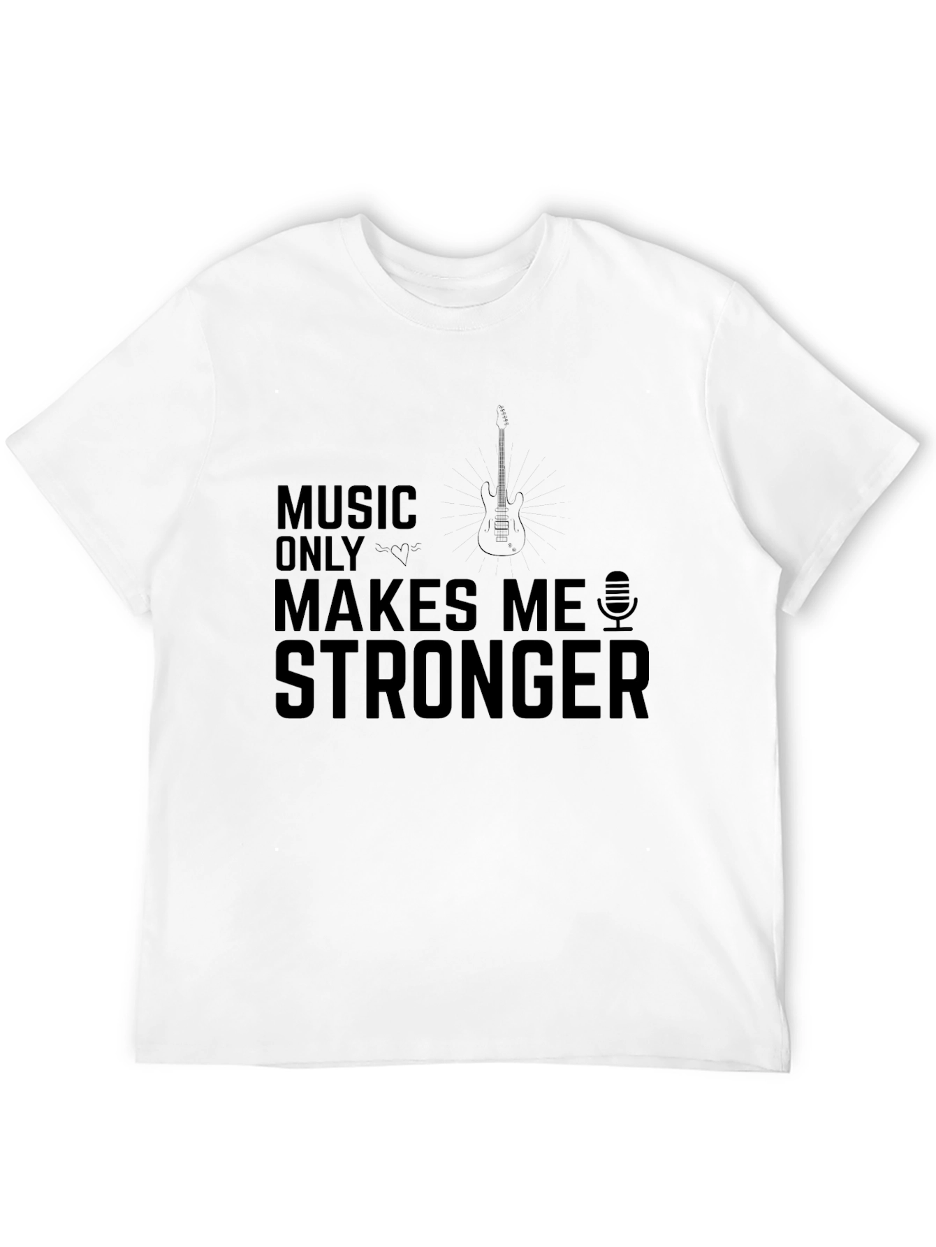 Black Music Makes Me Stronger Black Graphic T-Shirt view 12