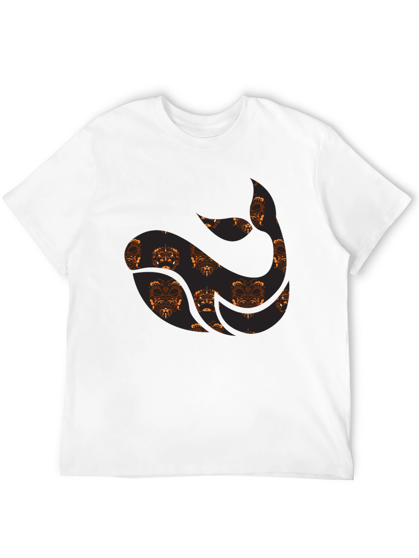 Black Tribal Whale Graphic Tee - Black view 12