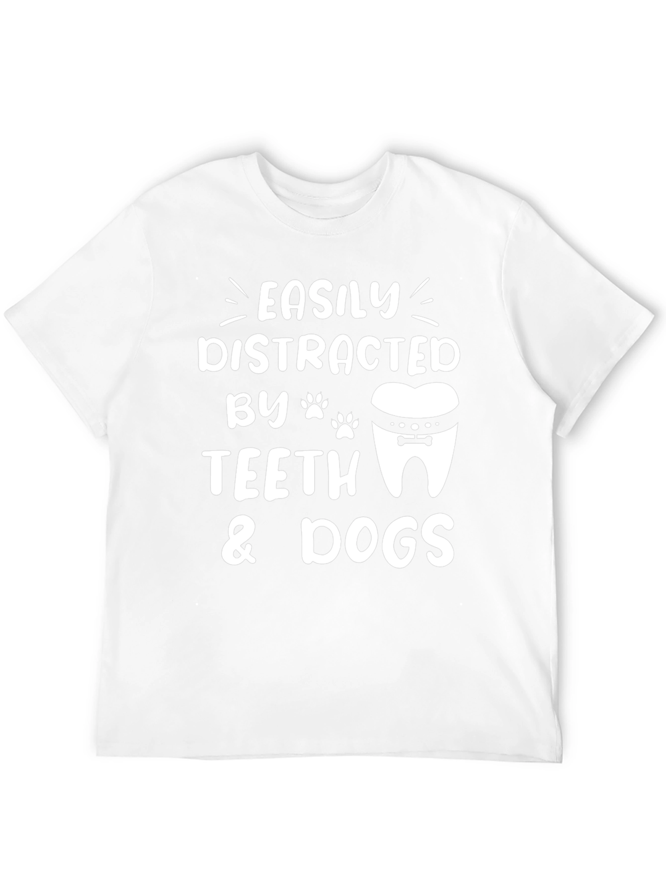 Black Easily Distracted by Teeth & Dogs T-Shirt view 12