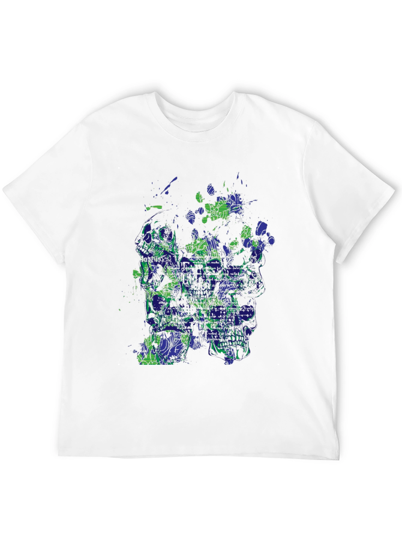 Black Abstract Skull Graphic Print Black T-Shirt view 12