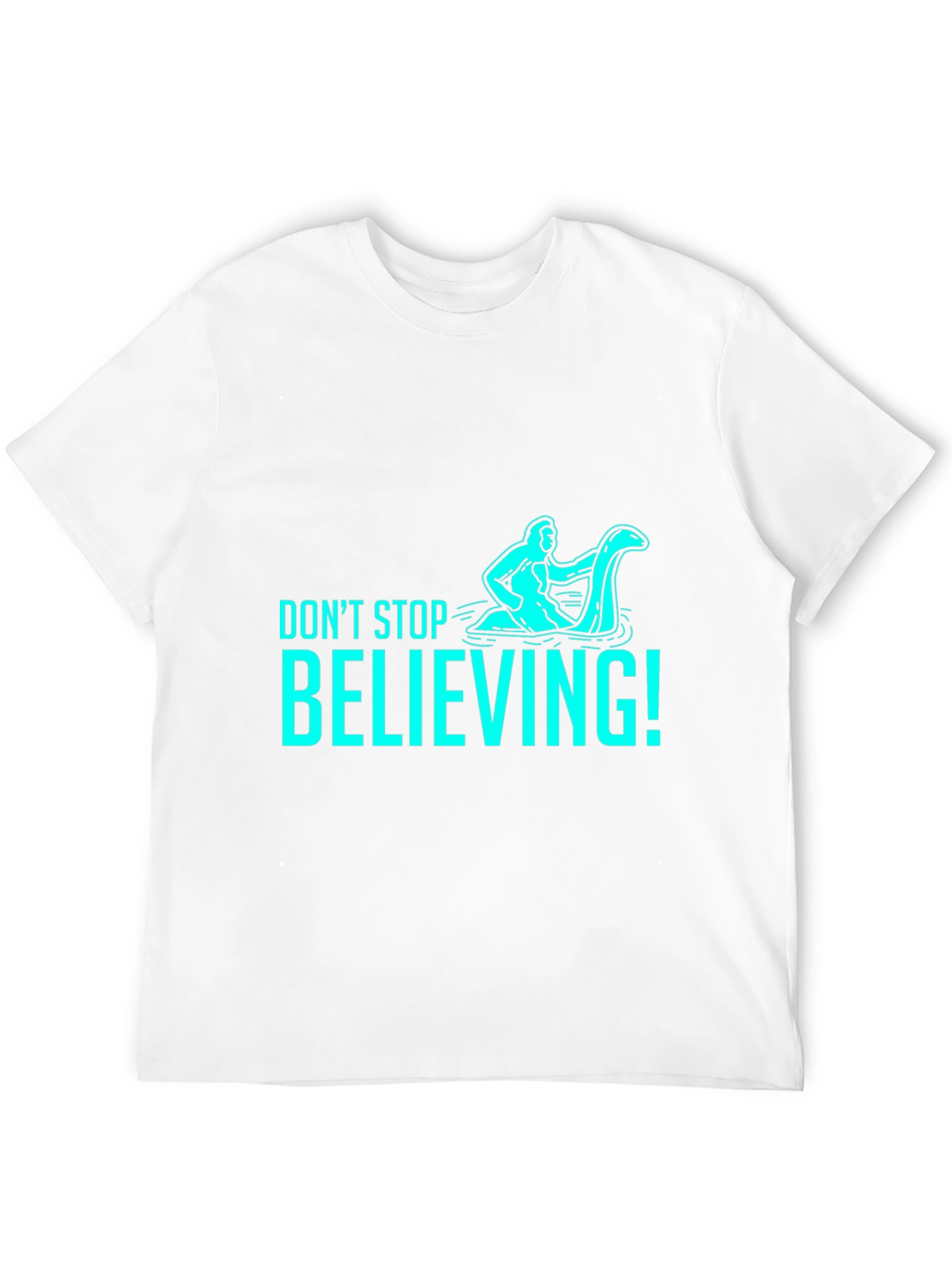 Black Don't Stop Believing T-Shirt - Funny Loch Ness Monster view 12
