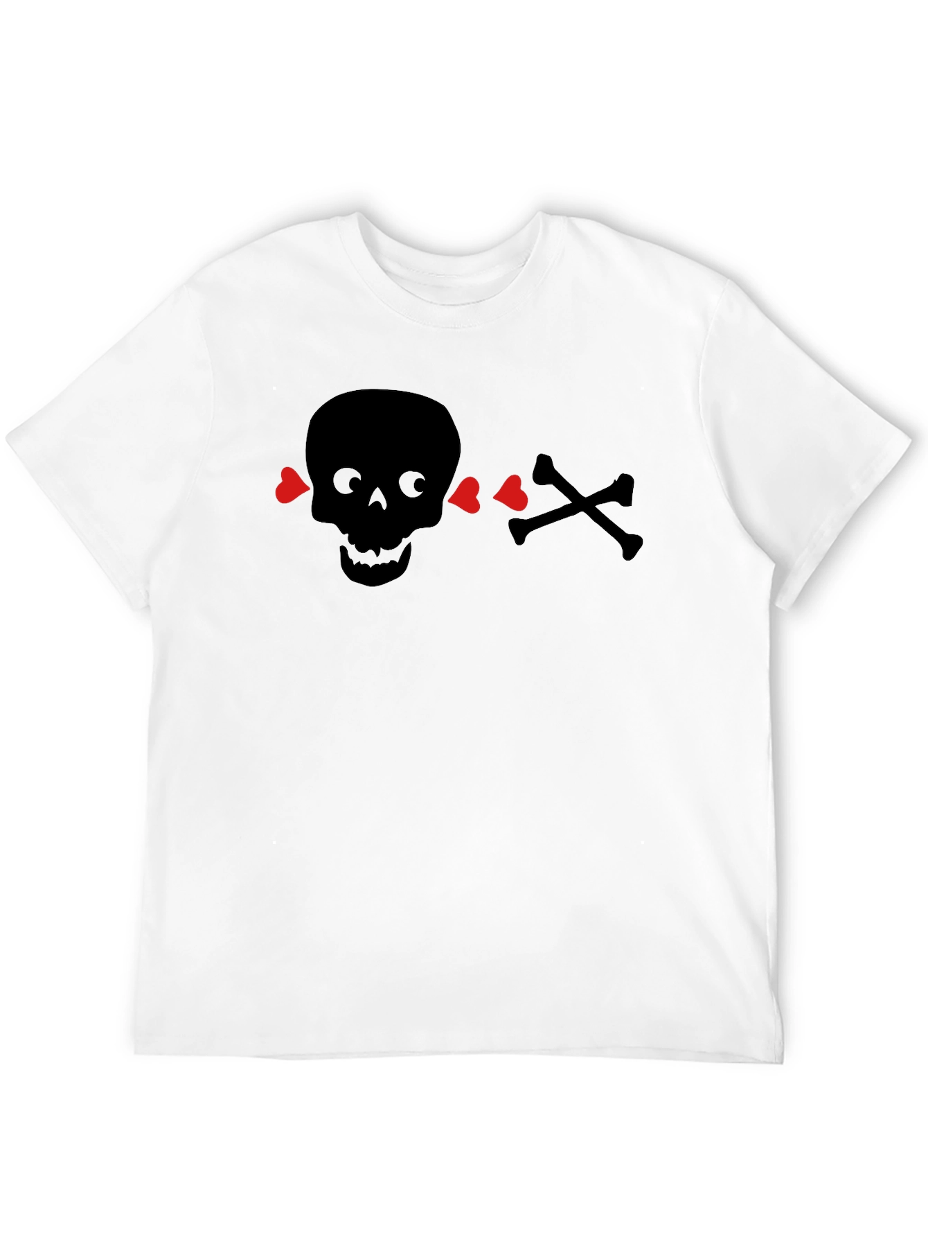 Black Skull & Crossbones Heart Eyes T-Shirt - Black view 12