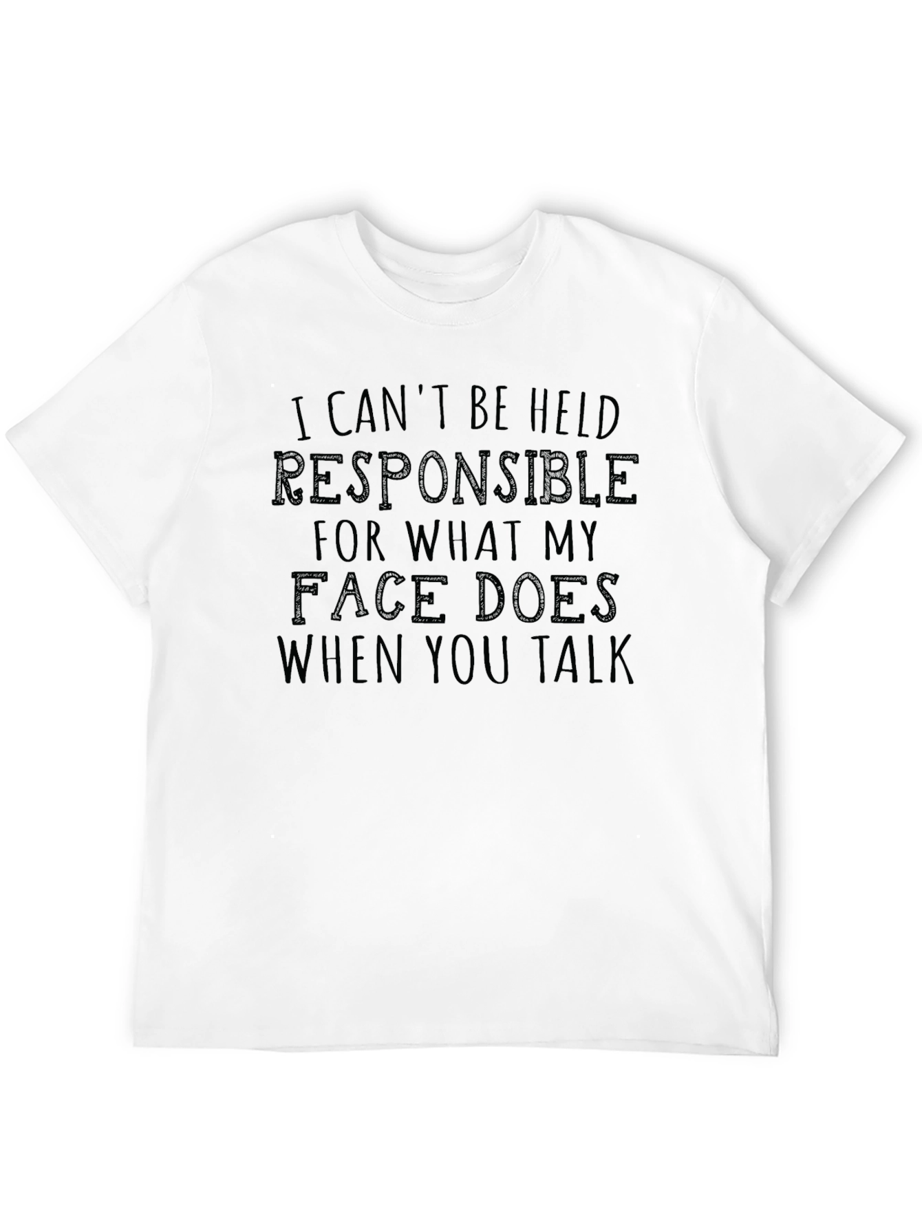 Black Funny Sarcastic Graphic T-Shirt - Face Reaction Tee view 12