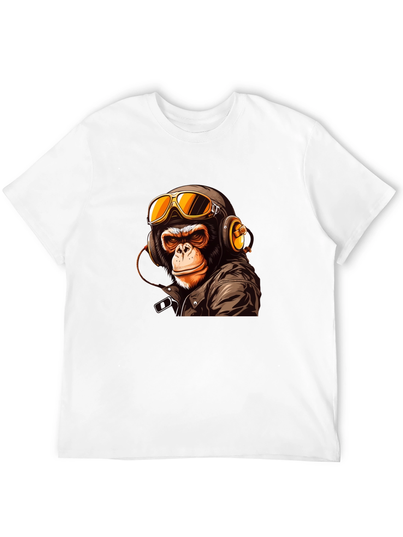 Black Cool Biker Monkey Graphic Tee - Black view 12