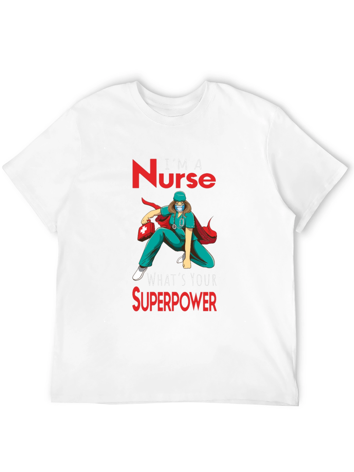 Black Nurse Superpower T-Shirt - Heroic Nurse Design view 12