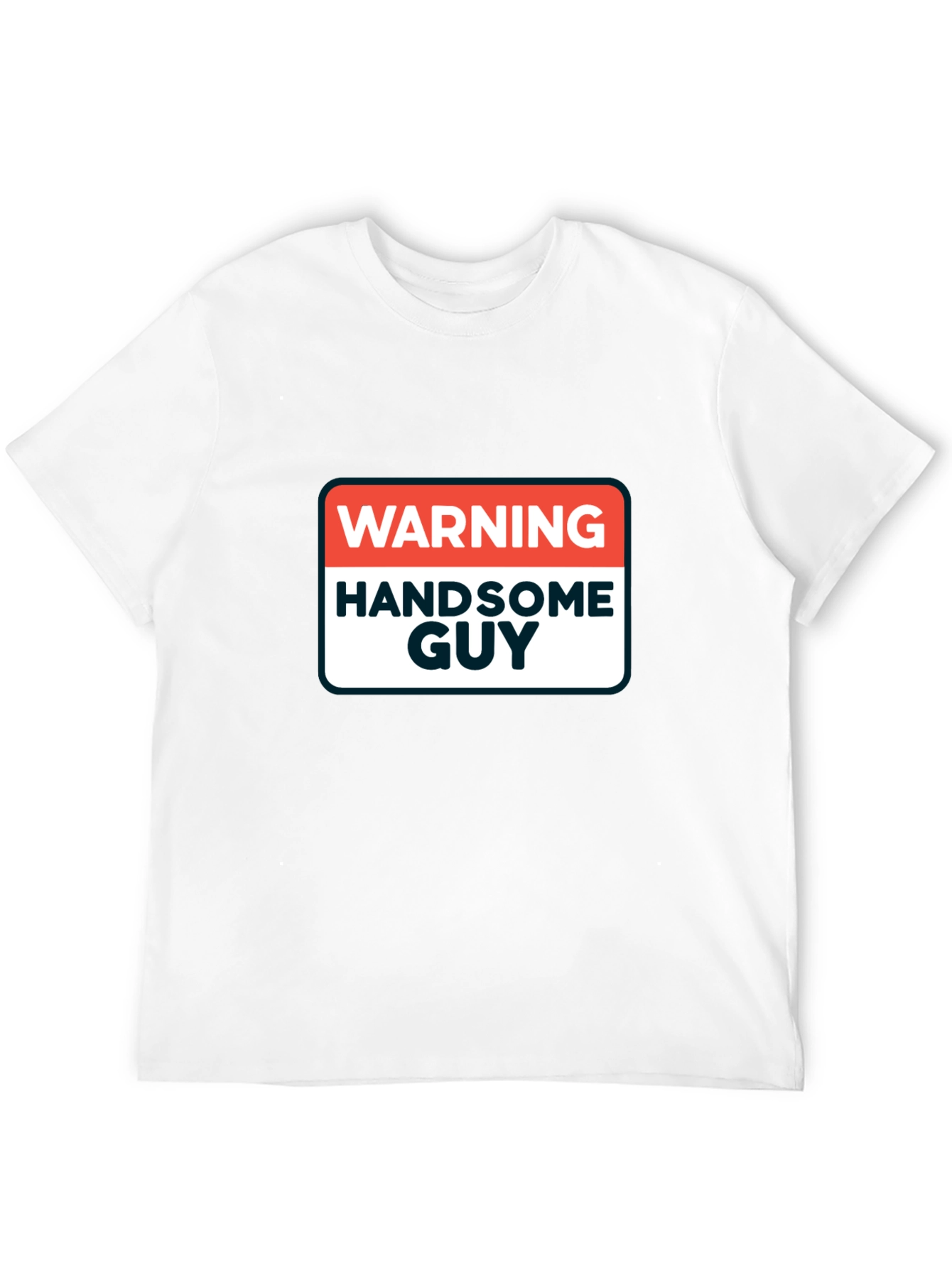 Black Warning Handsome Guy Graphic T-Shirt view 12