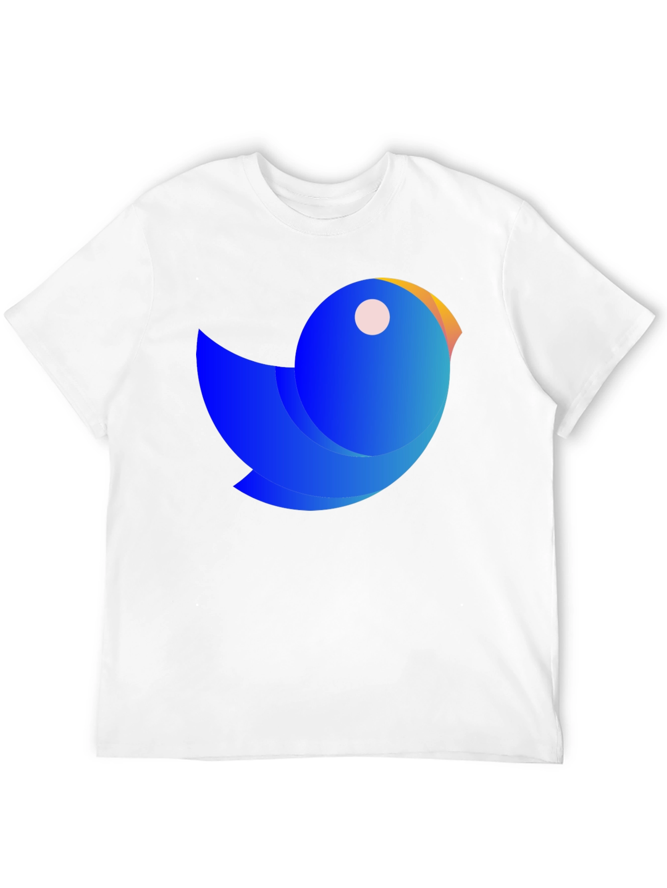 Black Abstract Blue Bird Graphic Tee - Casual Black T-Shirt view 12