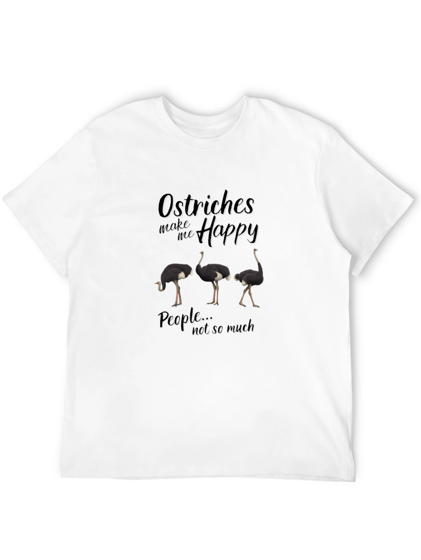Black Ostriches Make Me Happy Graphic Tee view 12