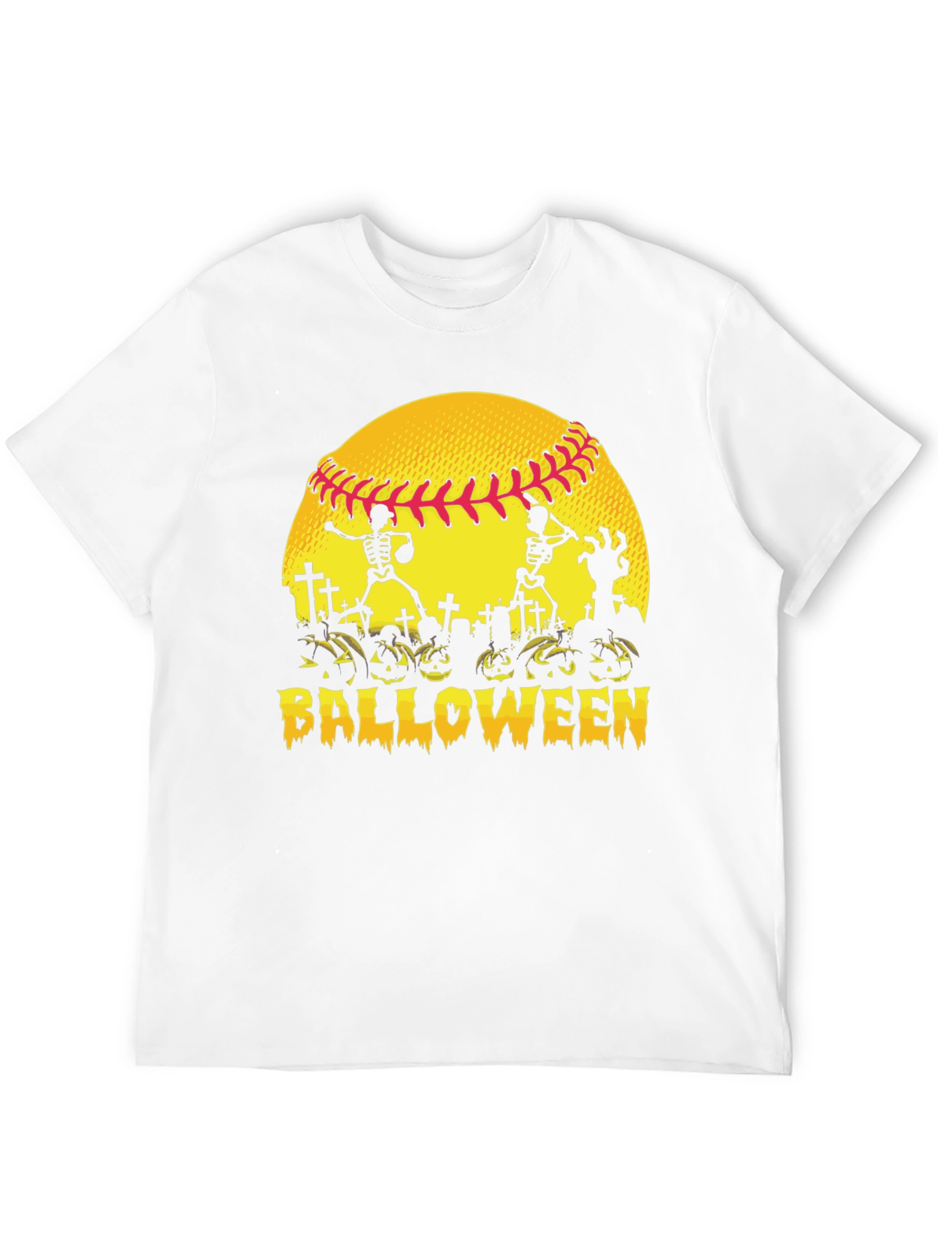 Black Halloween Baseball Skeleton T-Shirt view 12