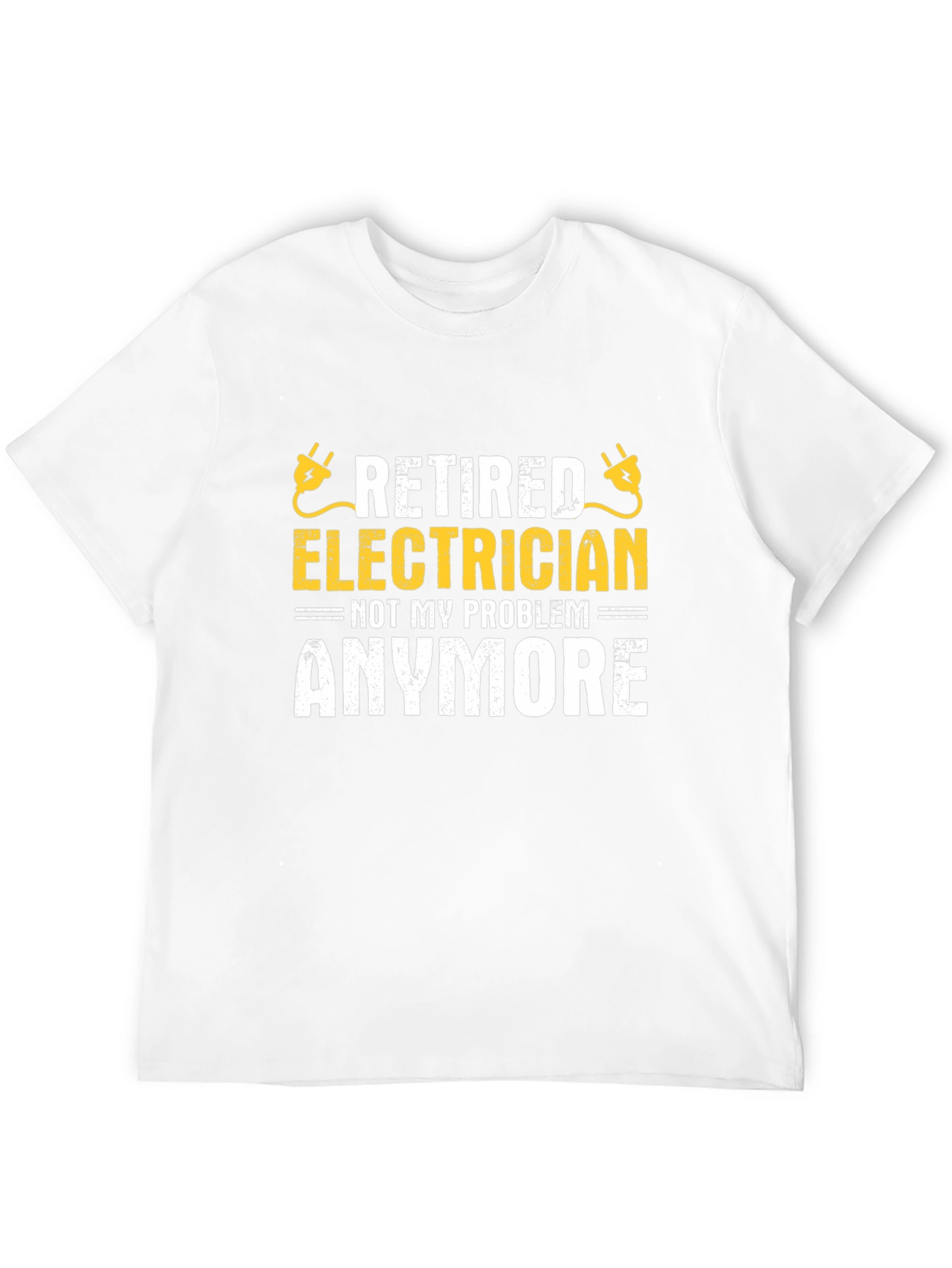 Black Retired Electrician T-Shirt - Not My Problem Anymore! view 12