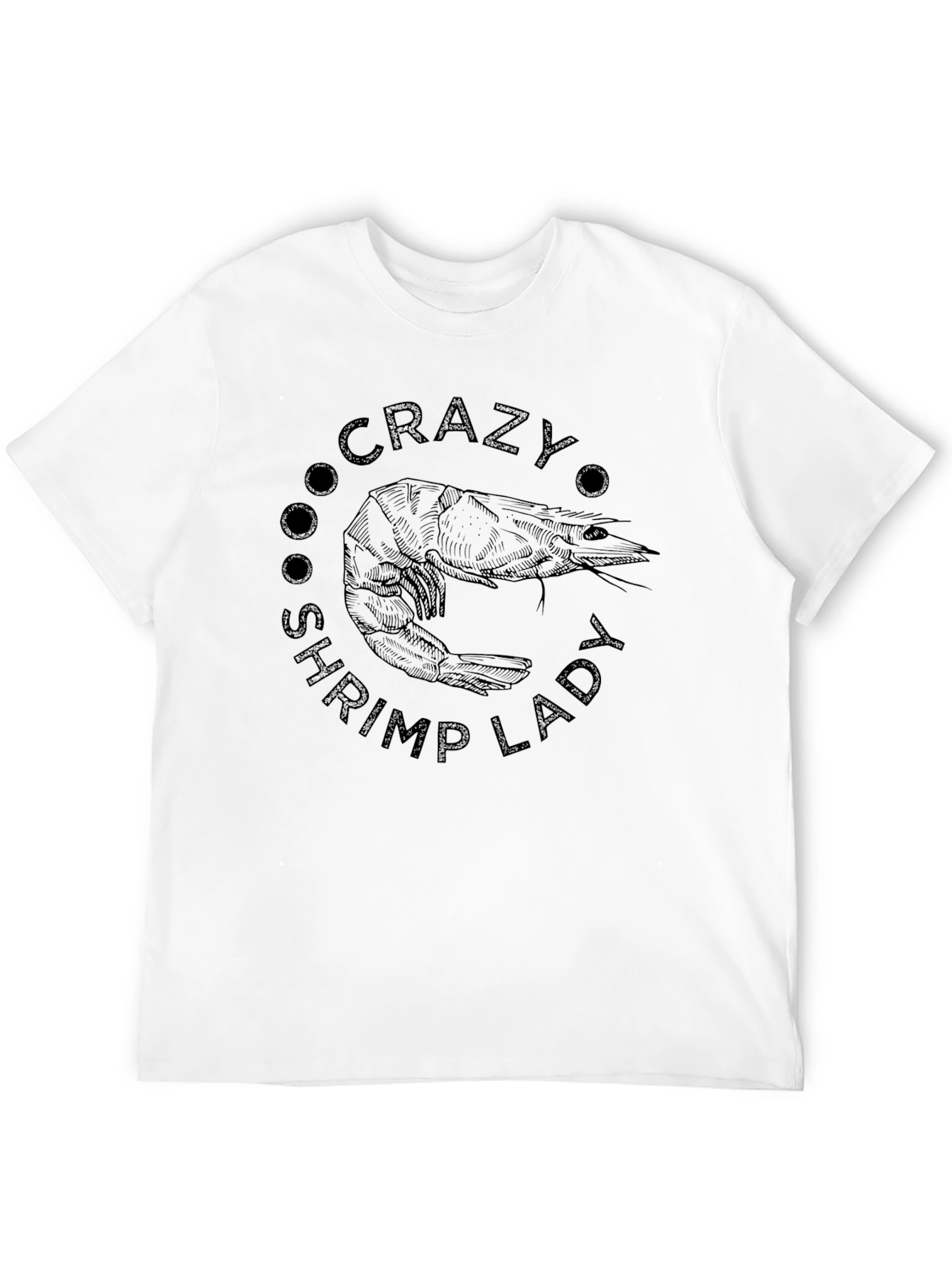 Black Crazy Shrimp Lady Black T-Shirt view 12
