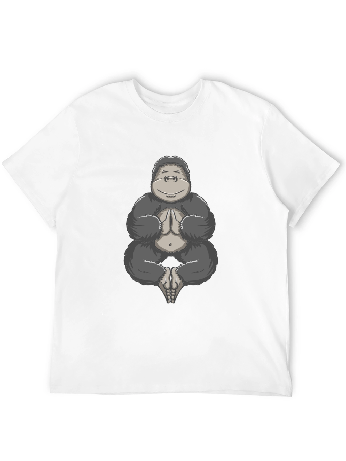 Black Zen Gorilla T-Shirt - Meditating Ape Design view 12