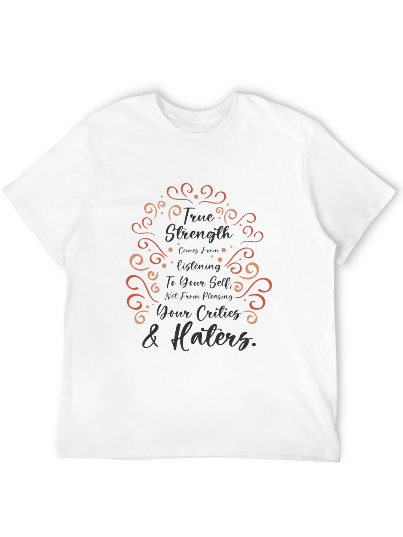 Black True Strength Motivational Graphic Tee view 12