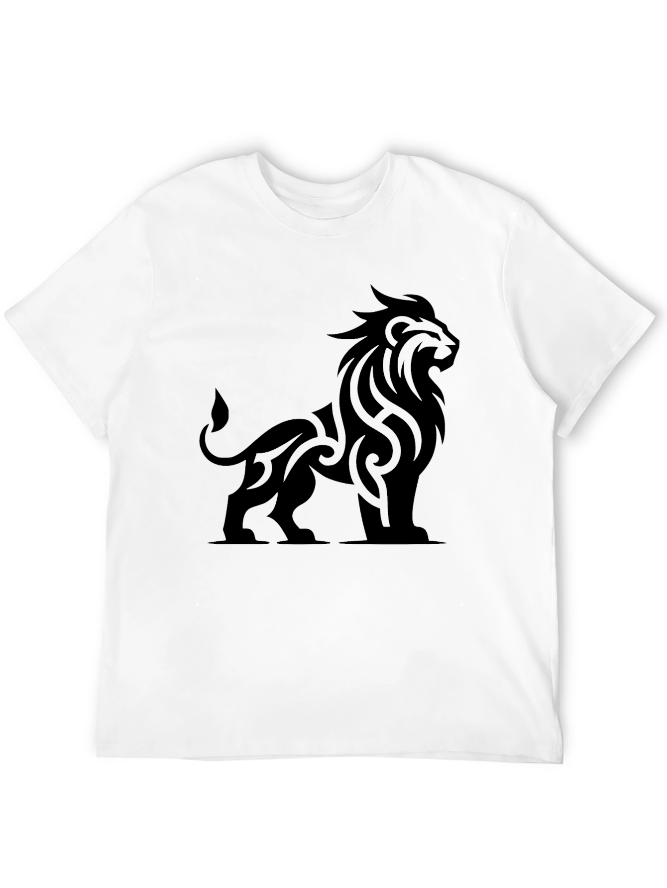 Black Lion Graphic Print Crew Neck T-Shirt view 12