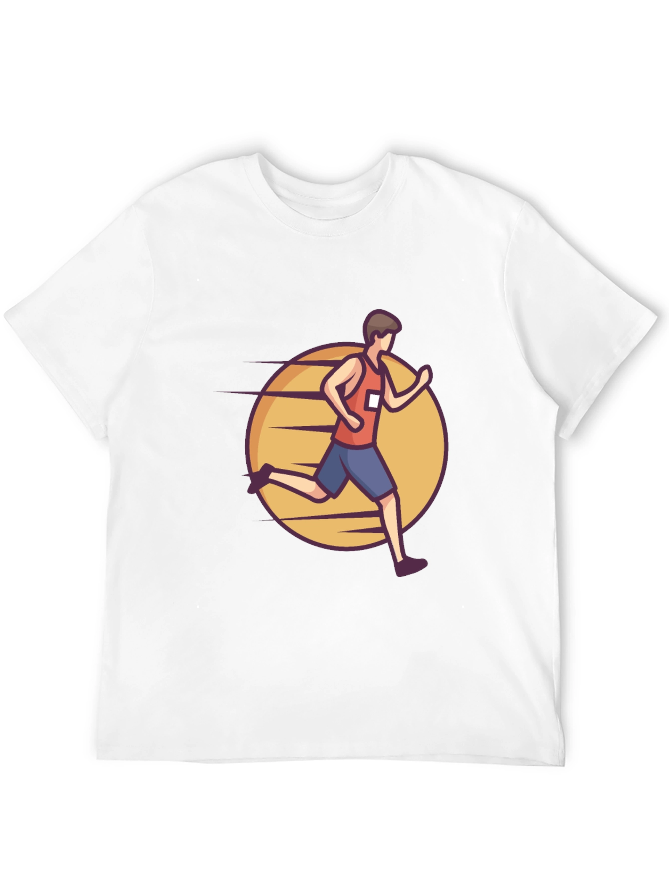 Black Black Graphic Tee: Cartoon Runner Design view 12