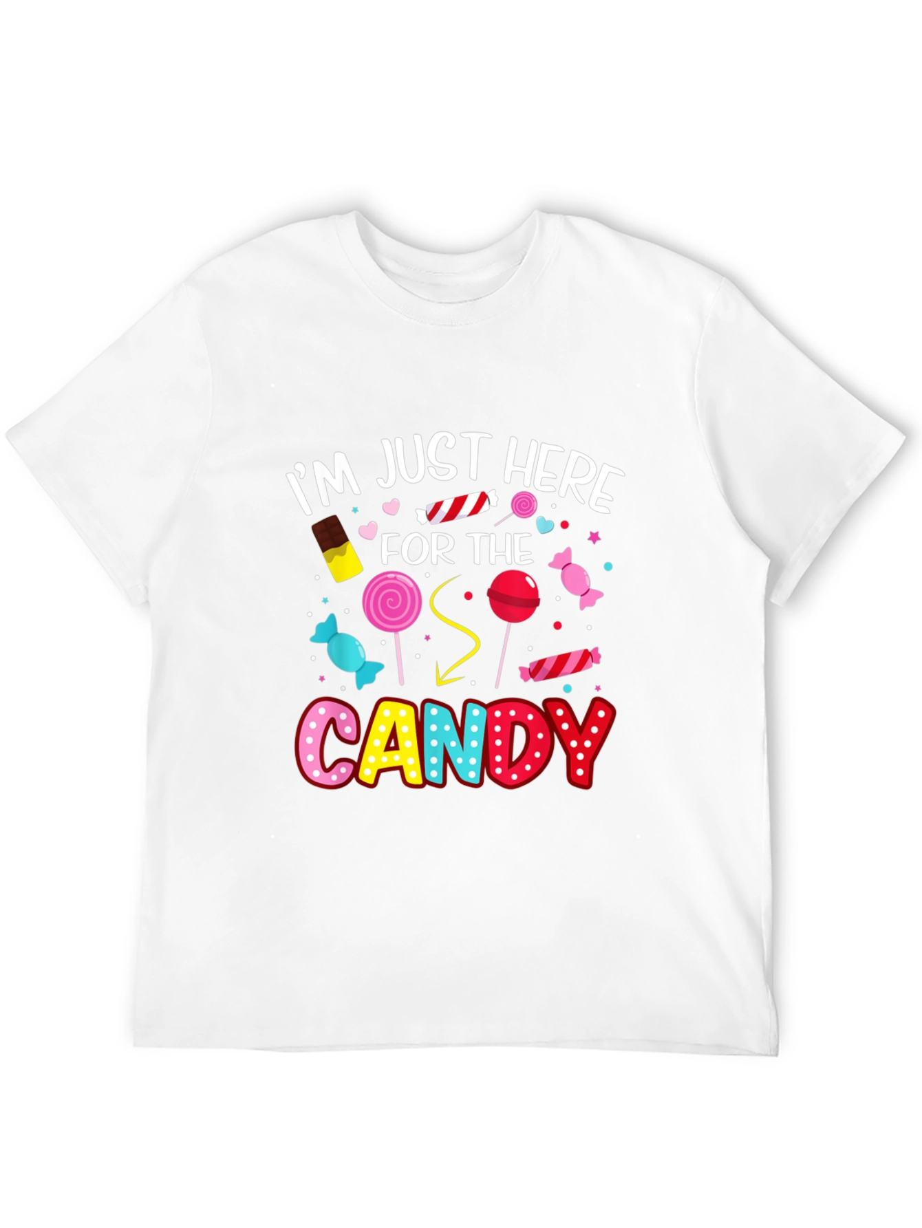 Black I'm Just Here For The Candy Funny Halloween T-Shirt view 12