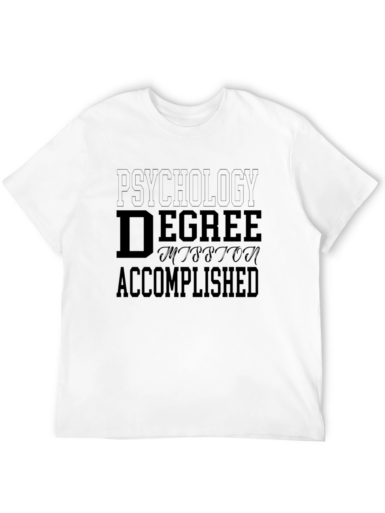 Black Psychology Degree Accomplished T-Shirt view 12