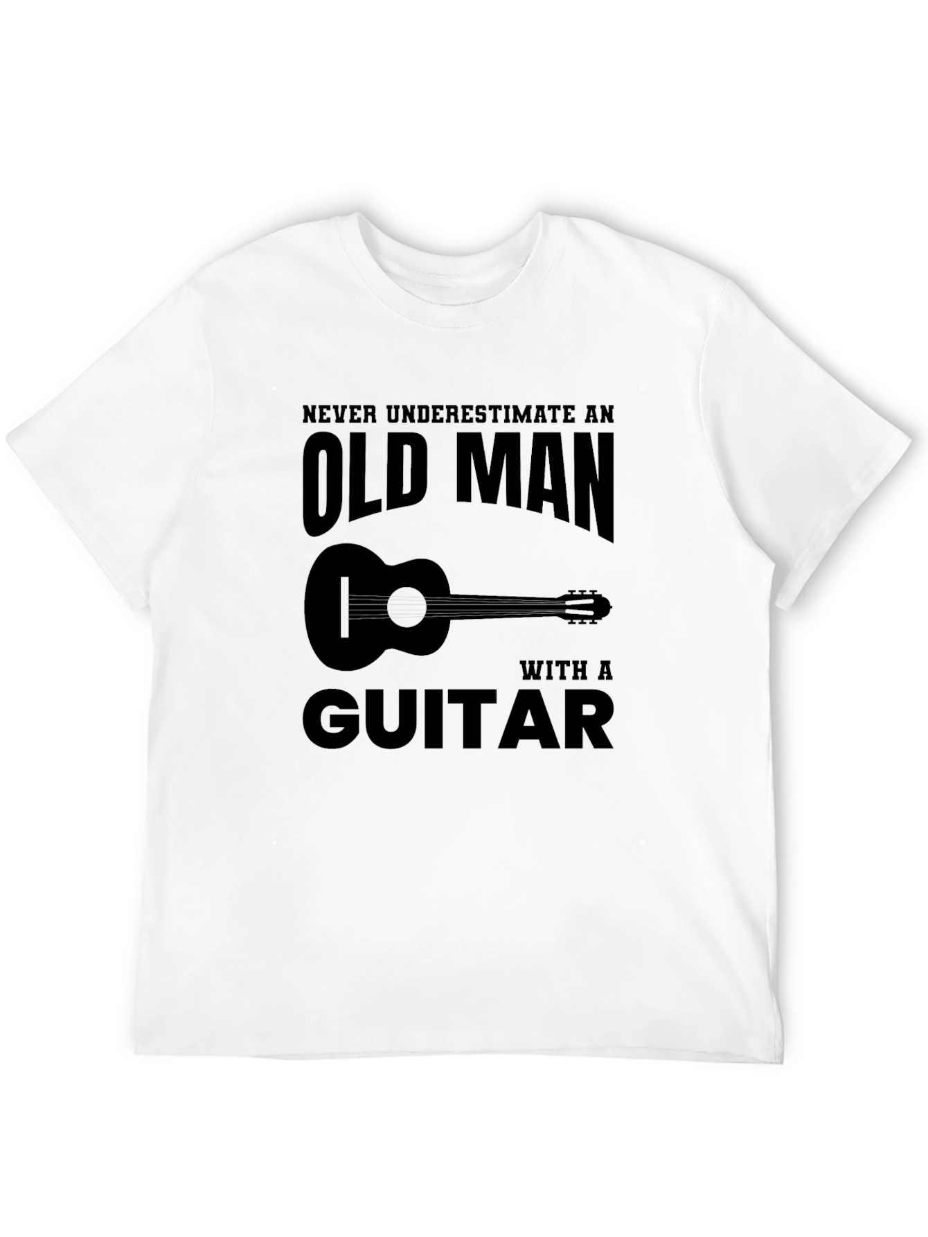 Black Old Man Guitar T-Shirt: Funny Musician Tee view 12