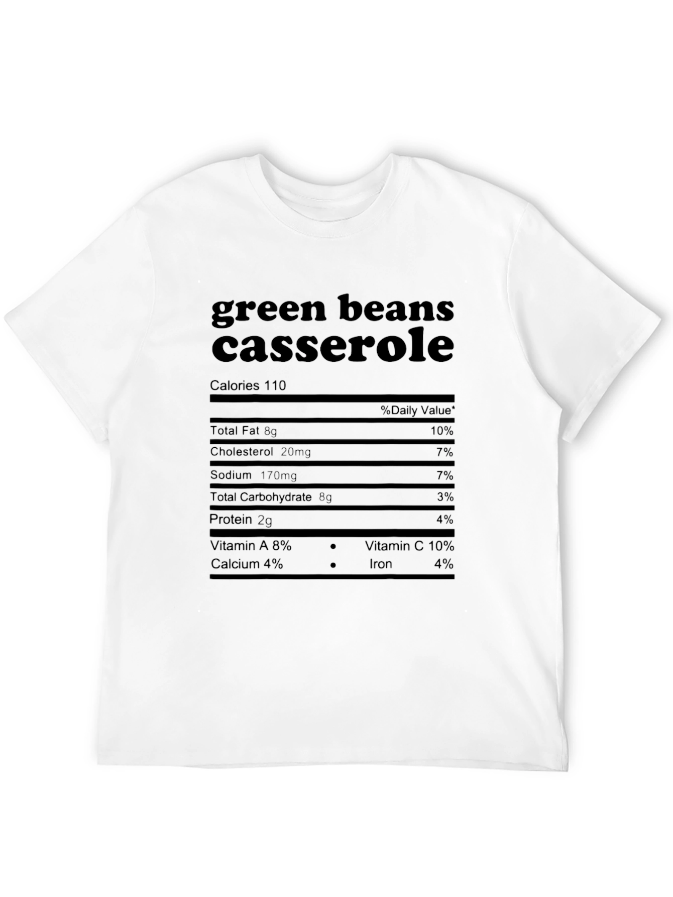 Black Green Beans Casserole Nutrition Facts T-Shirt view 12