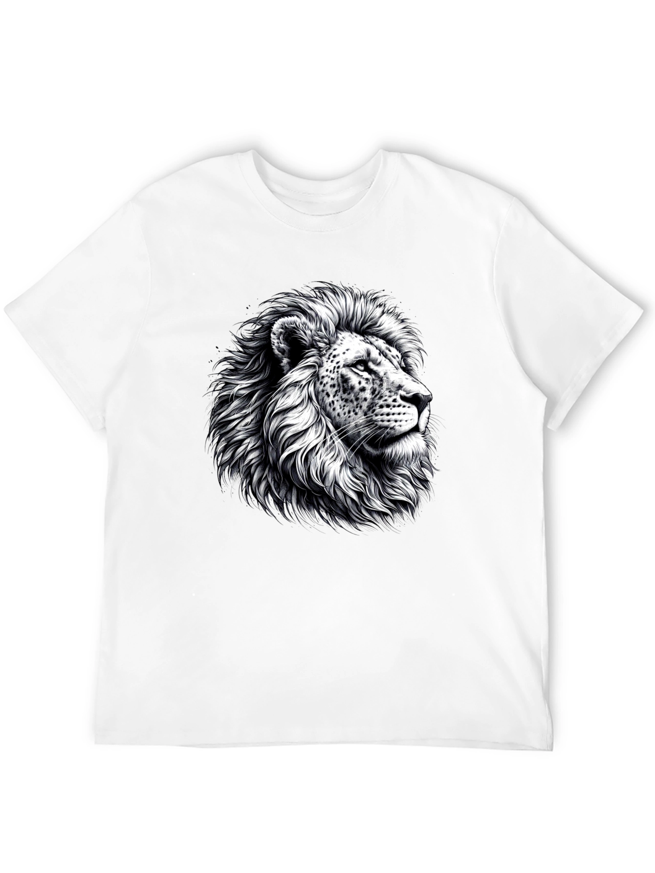 Black Lion Graphic Print Black T-Shirt view 12