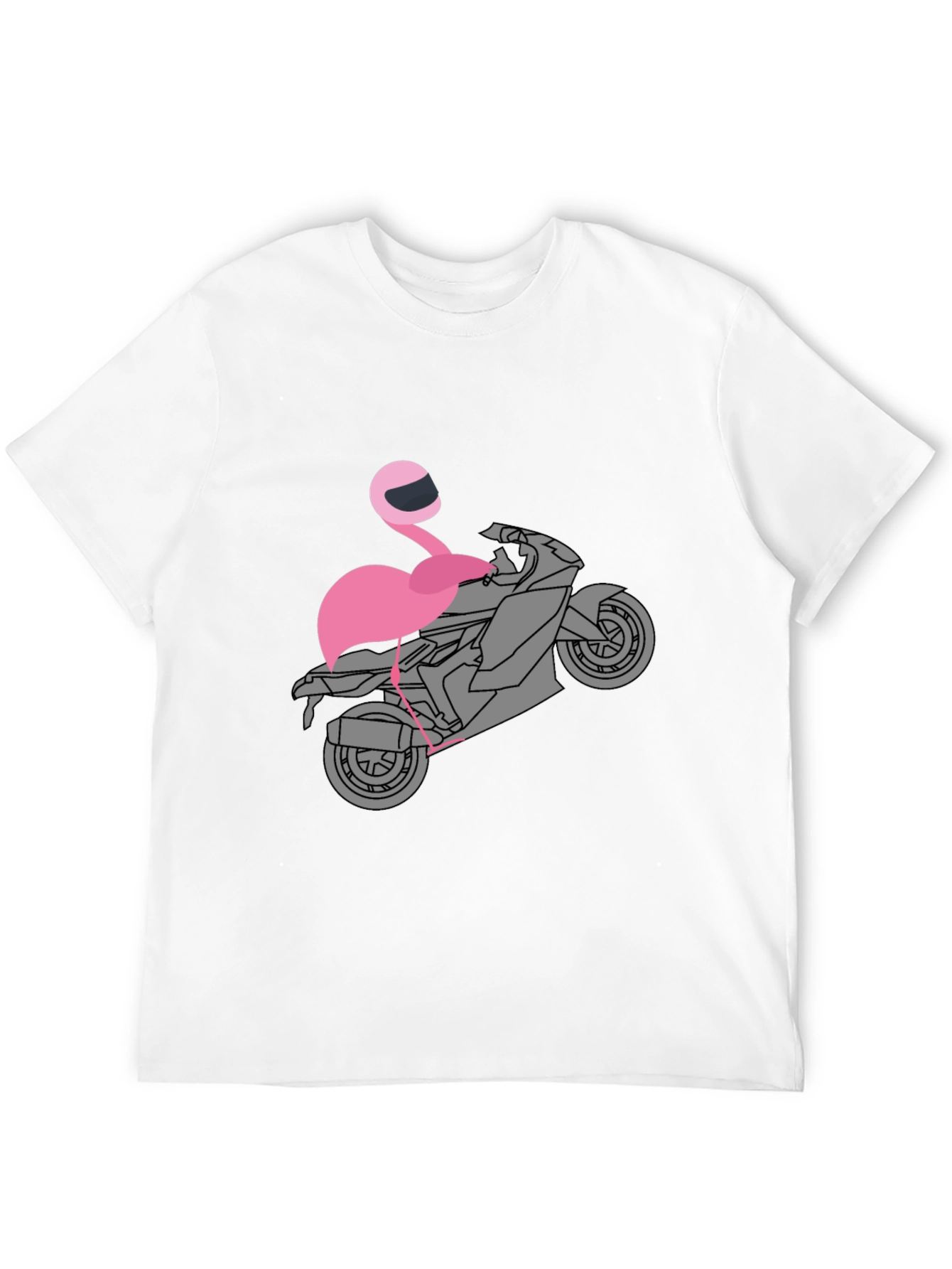 Black Flamingo Biker T-Shirt - Unique Graphic Tee view 12