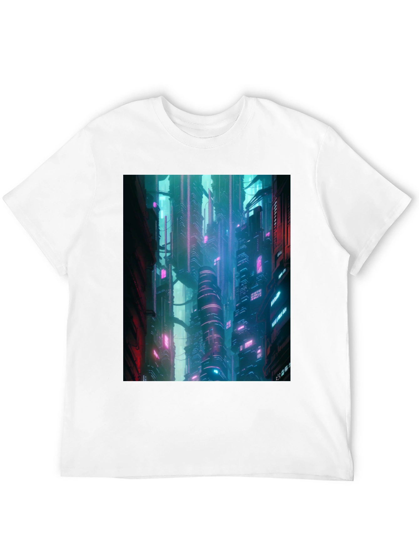 Black Cyberpunk City T-Shirt view 12