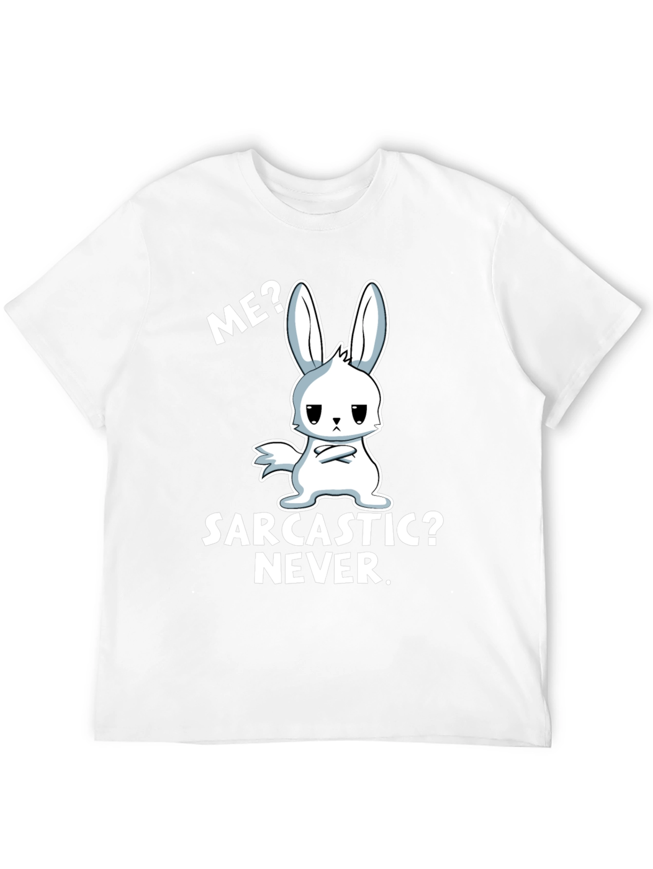 Black Sarcastic Bunny Graphic Tee - Me? Never! view 12