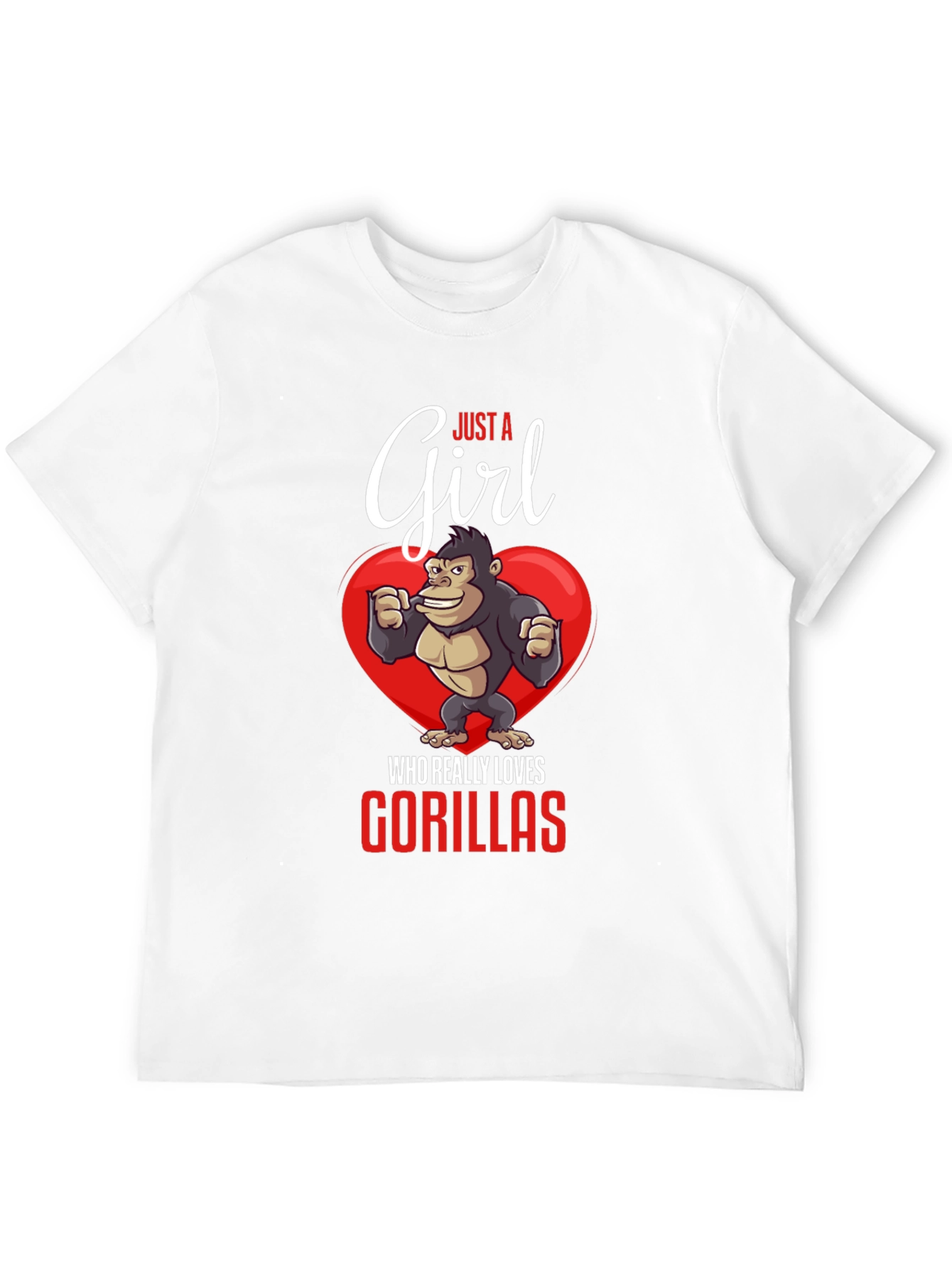 Black Just a Girl Who Loves Gorillas T-Shirt view 12