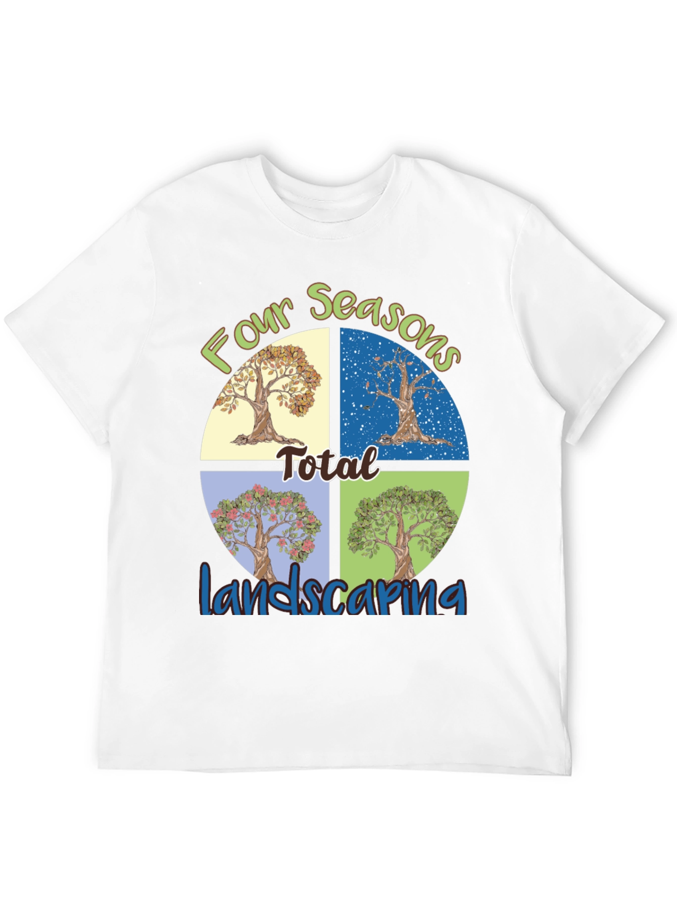 Black Four Seasons Landscaping T-Shirt view 12