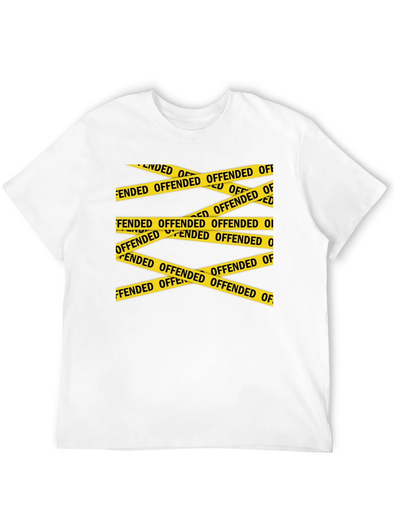 Black Offended Caution Tape Graphic T-Shirt view 12