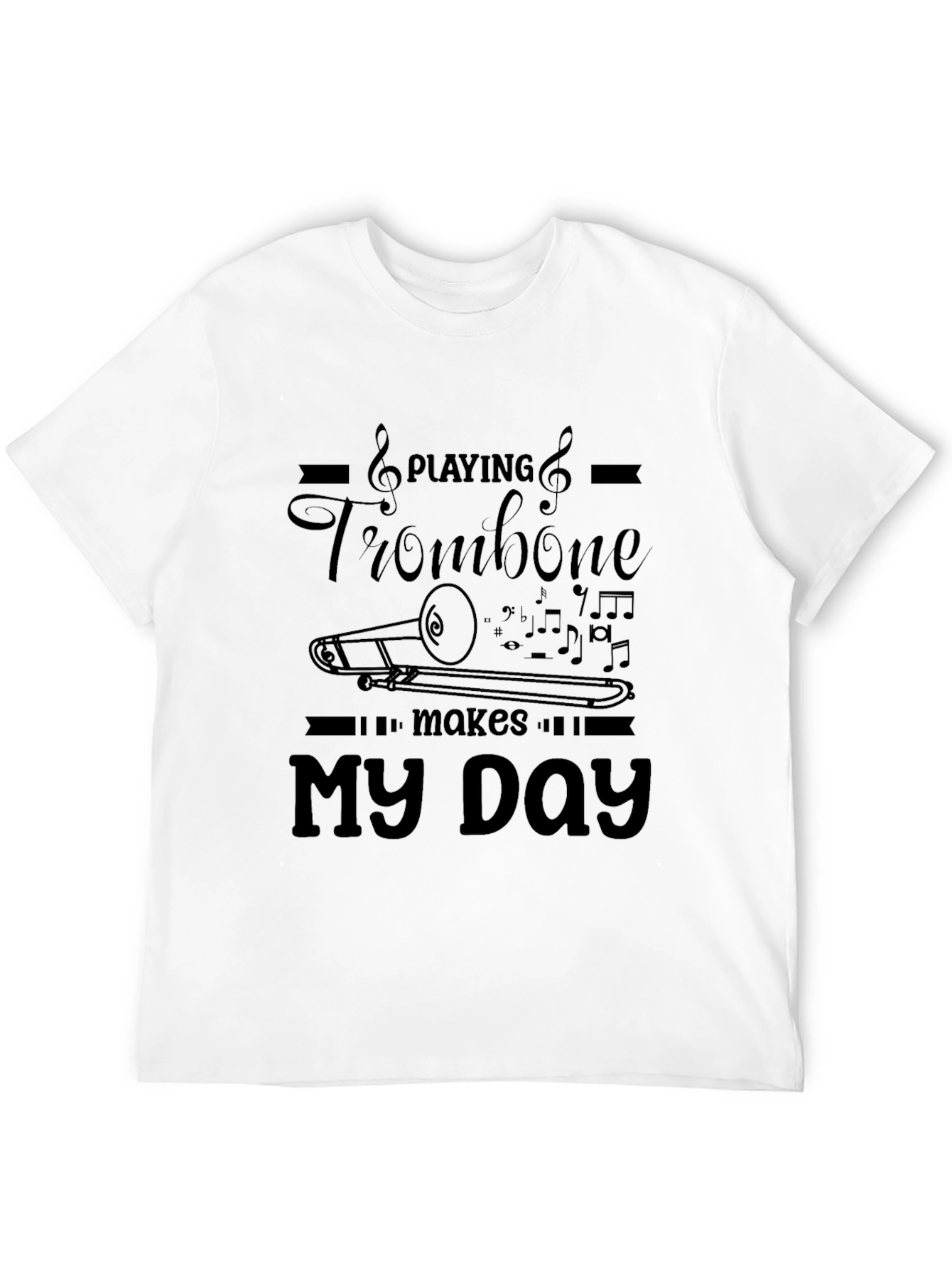Black Trombone Music Lover Black T-Shirt view 12