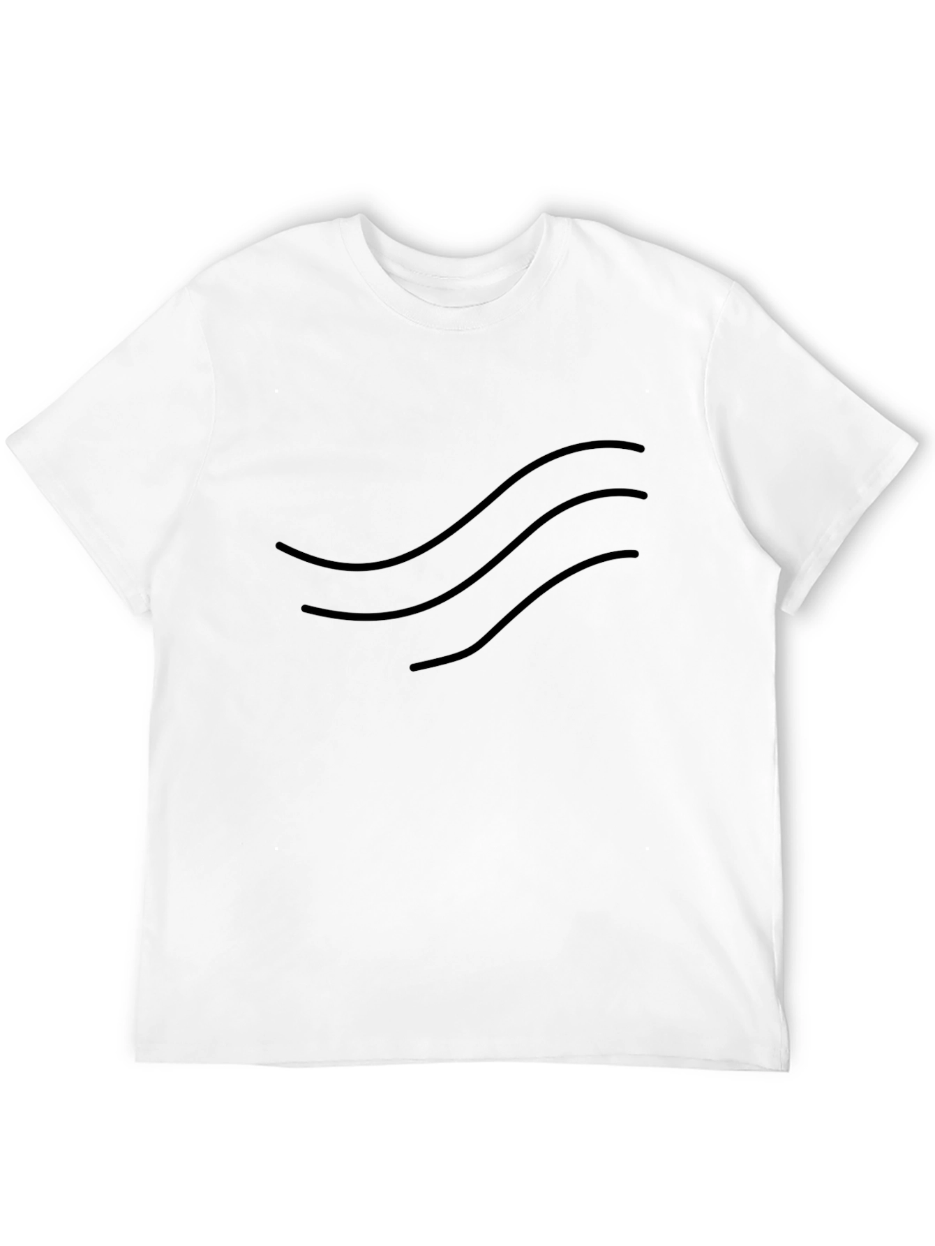 Black Stylish Black T-Shirt with Wave Design view 12