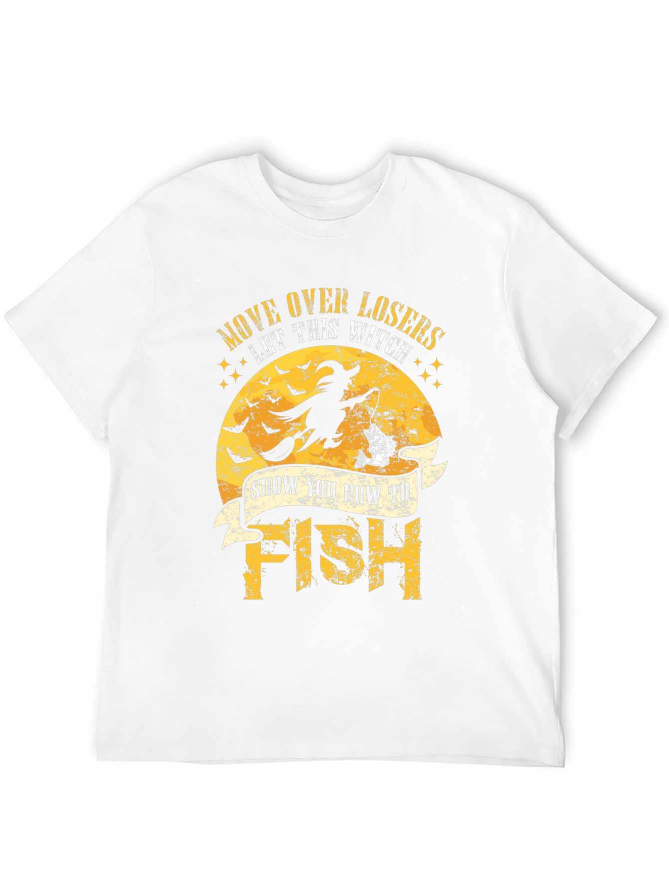 Black Witch Fishing Graphic T-Shirt - Halloween Style view 12