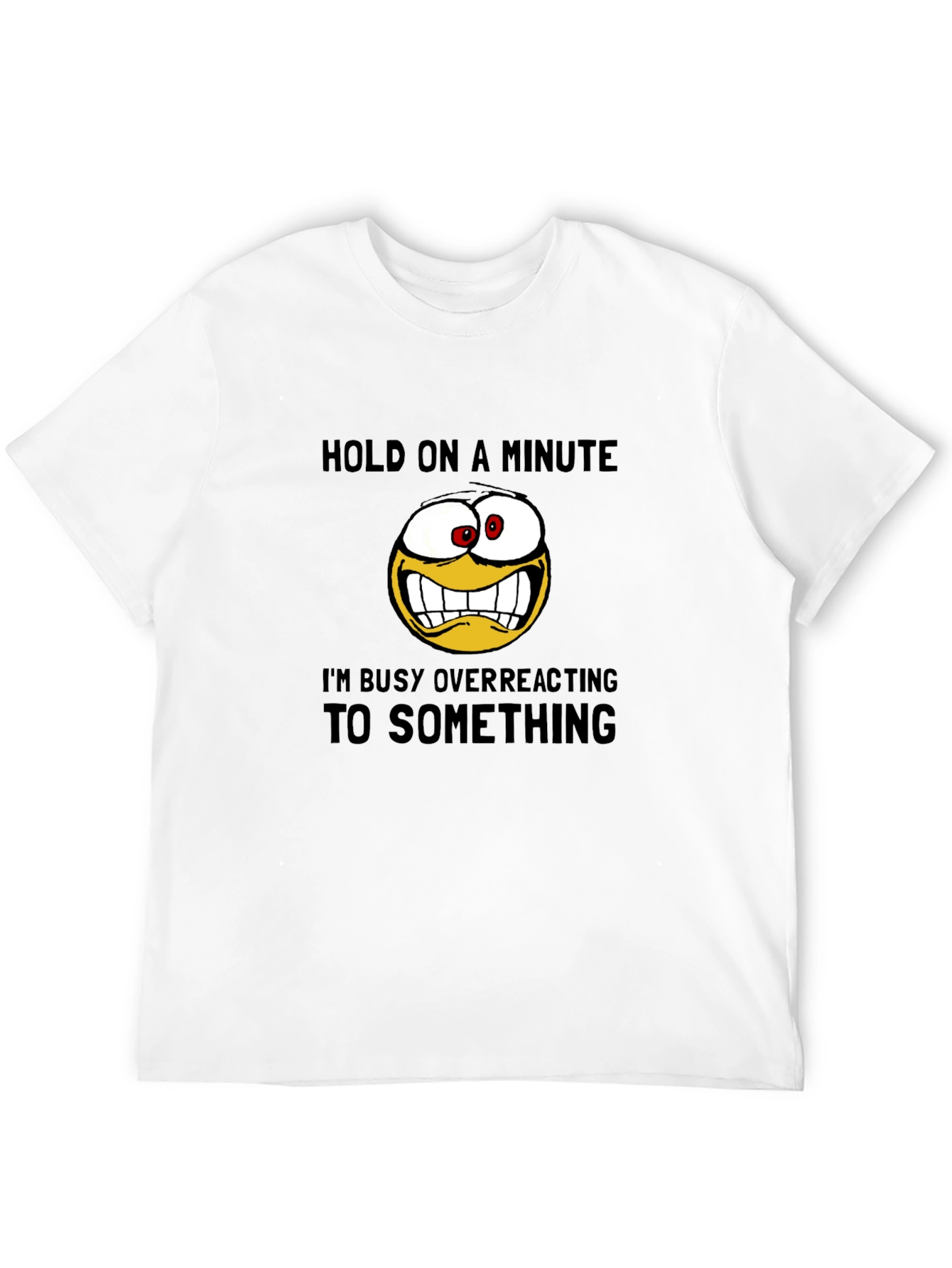 Black Funny Overreacting Emoji Graphic T-Shirt view 12