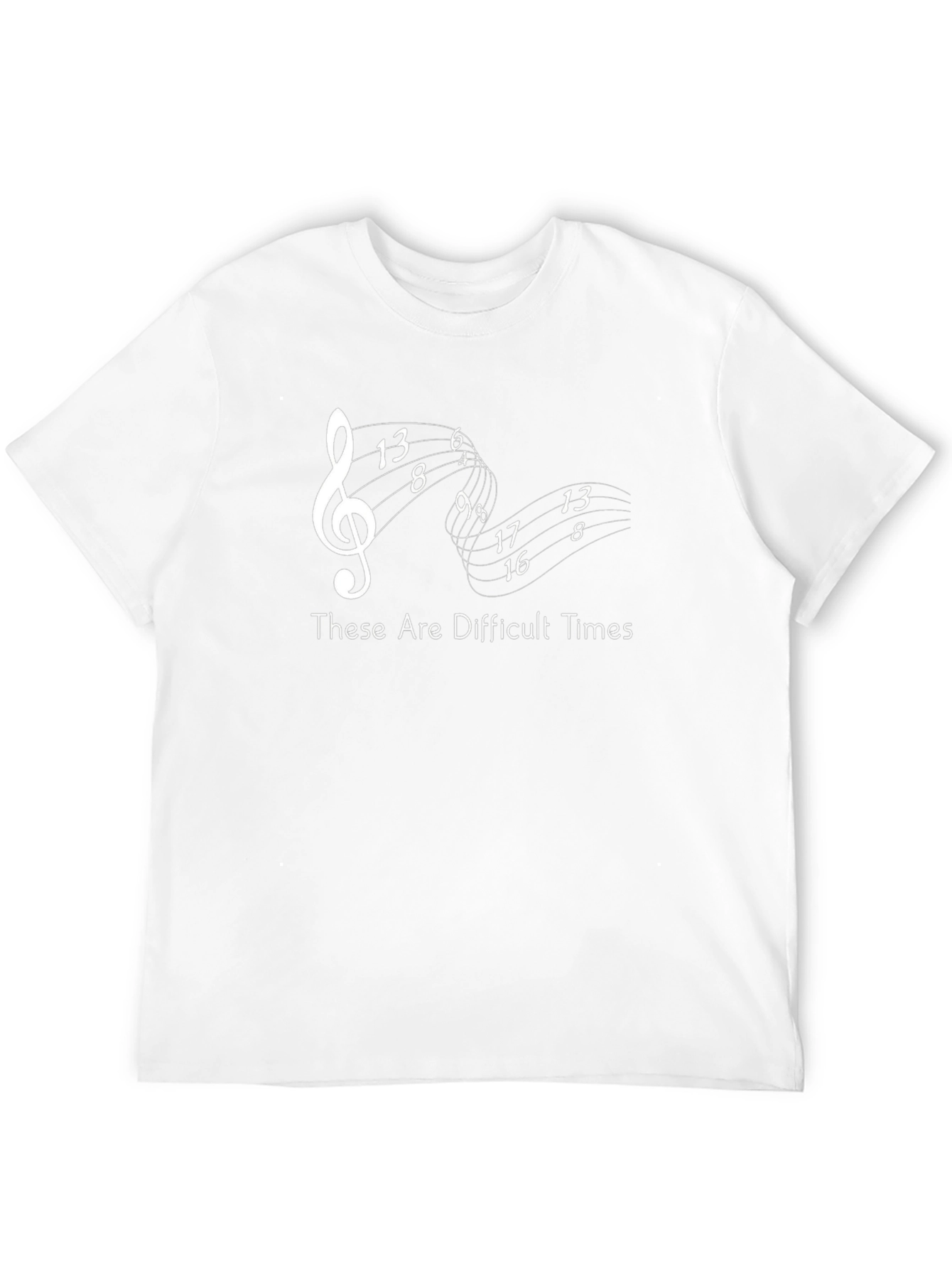 Black Difficult Times Music Note T-Shirt view 12