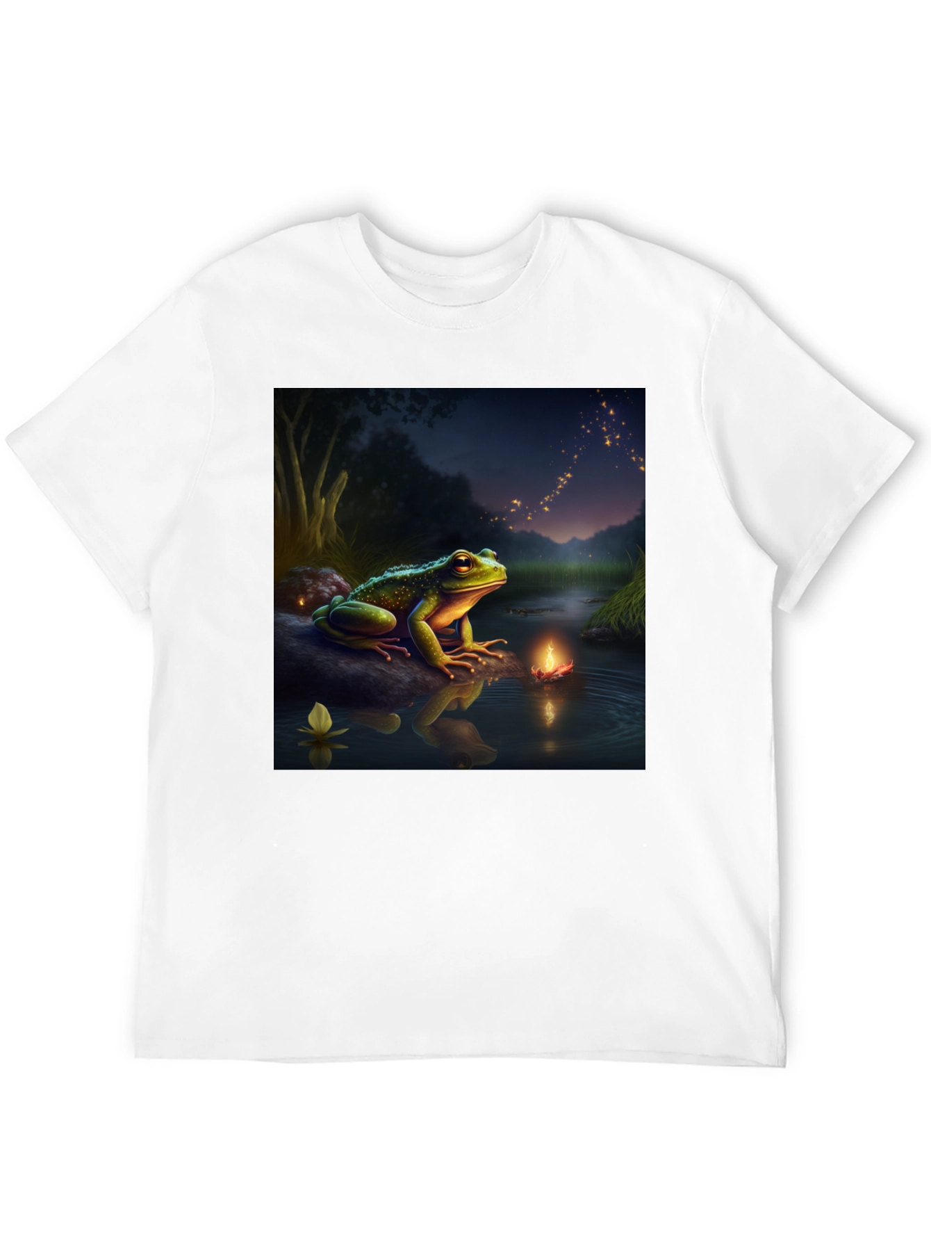 Black Frog & Firefly T-Shirt - Fantasy Design view 12