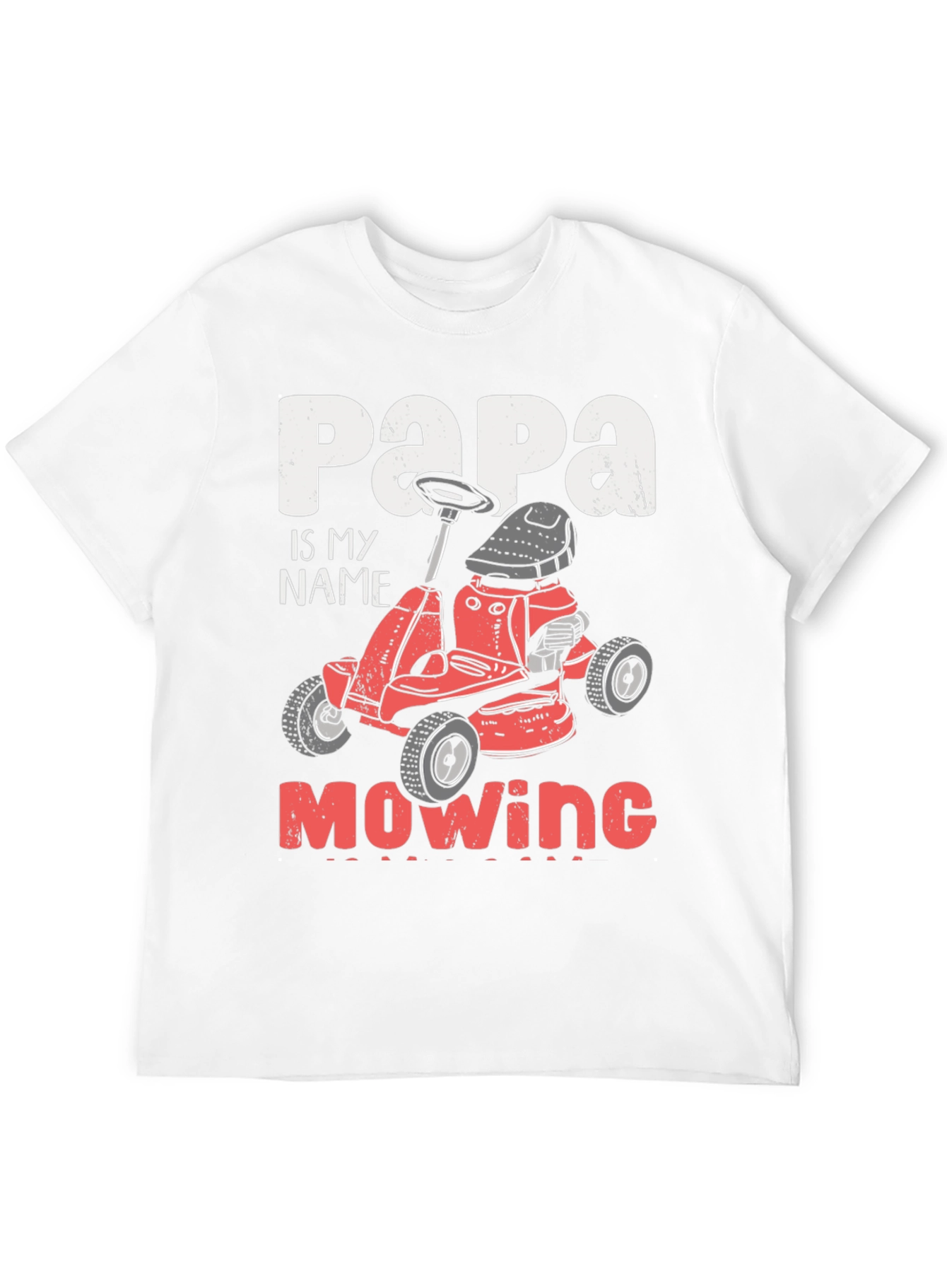 Black Papa Mowing T-Shirt - Funny Lawn Mower Dad Tee view 12