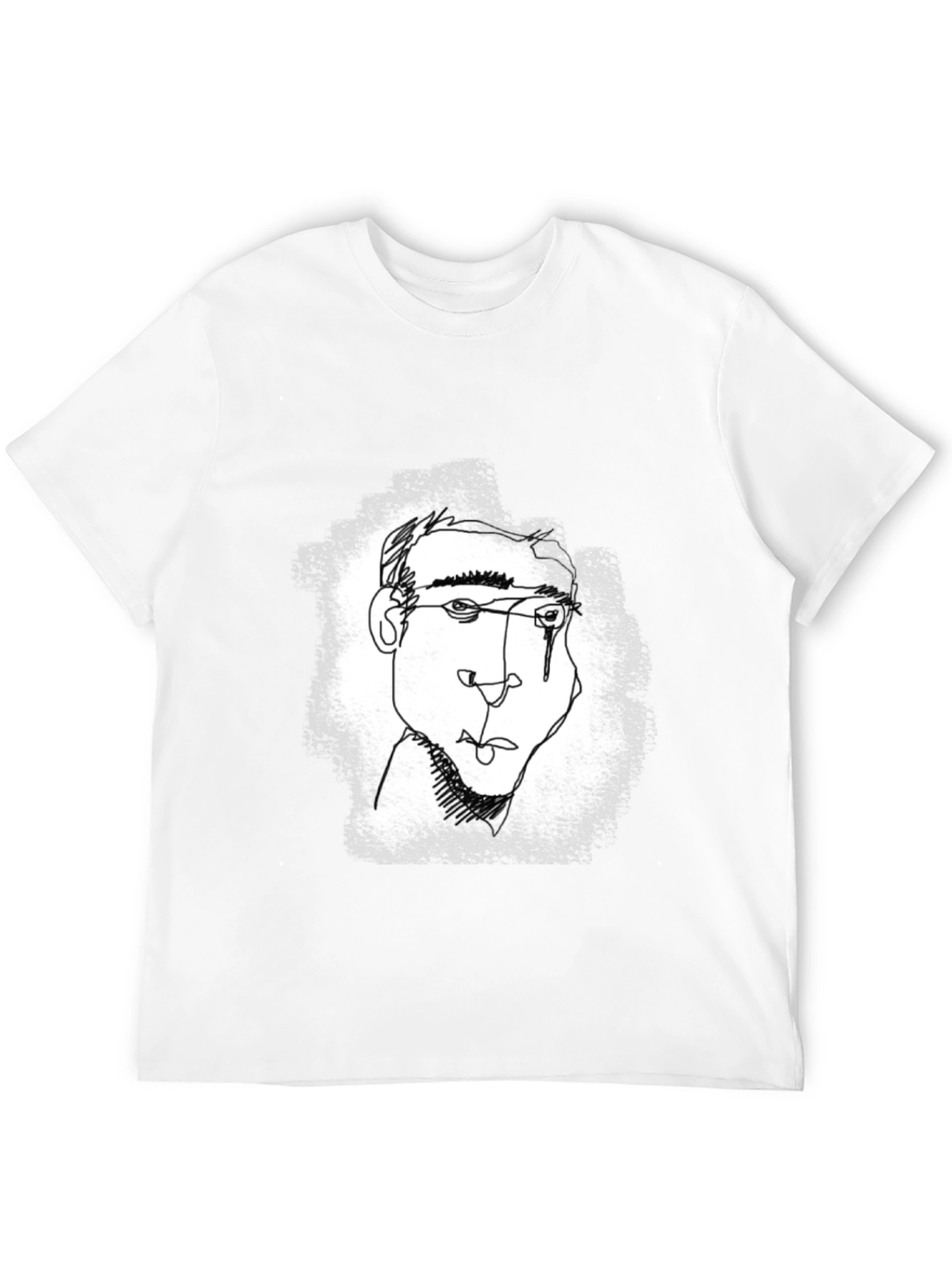 Black Abstract Line Art Graphic Tee - Black view 12