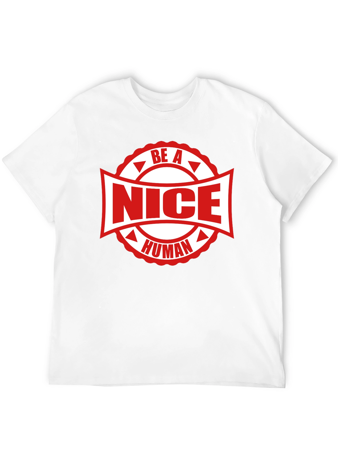 Black Be A Nice Human Graphic Tee - Black Cotton T-Shirt view 12