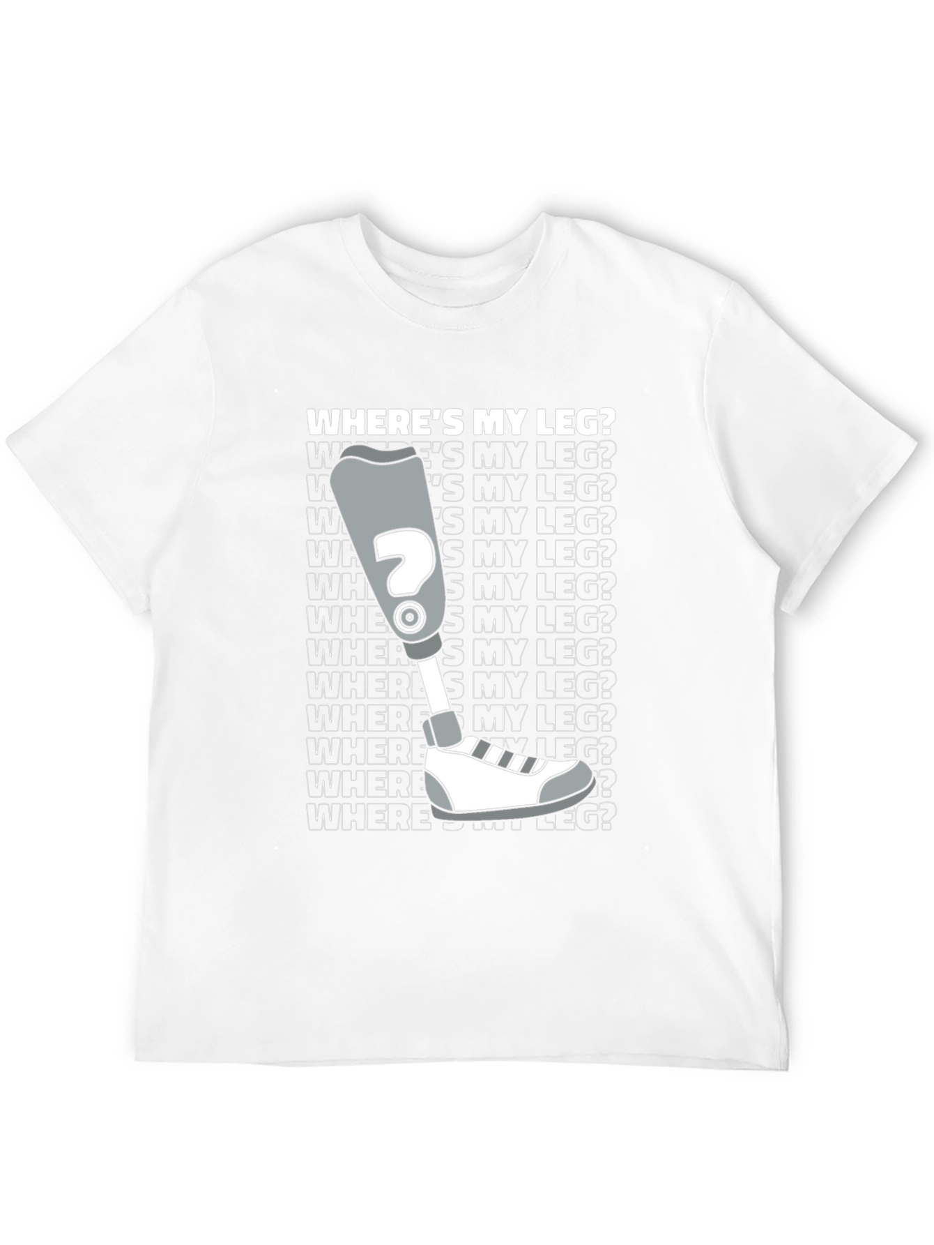 Black Where's My Leg? Novelty T-Shirt view 12